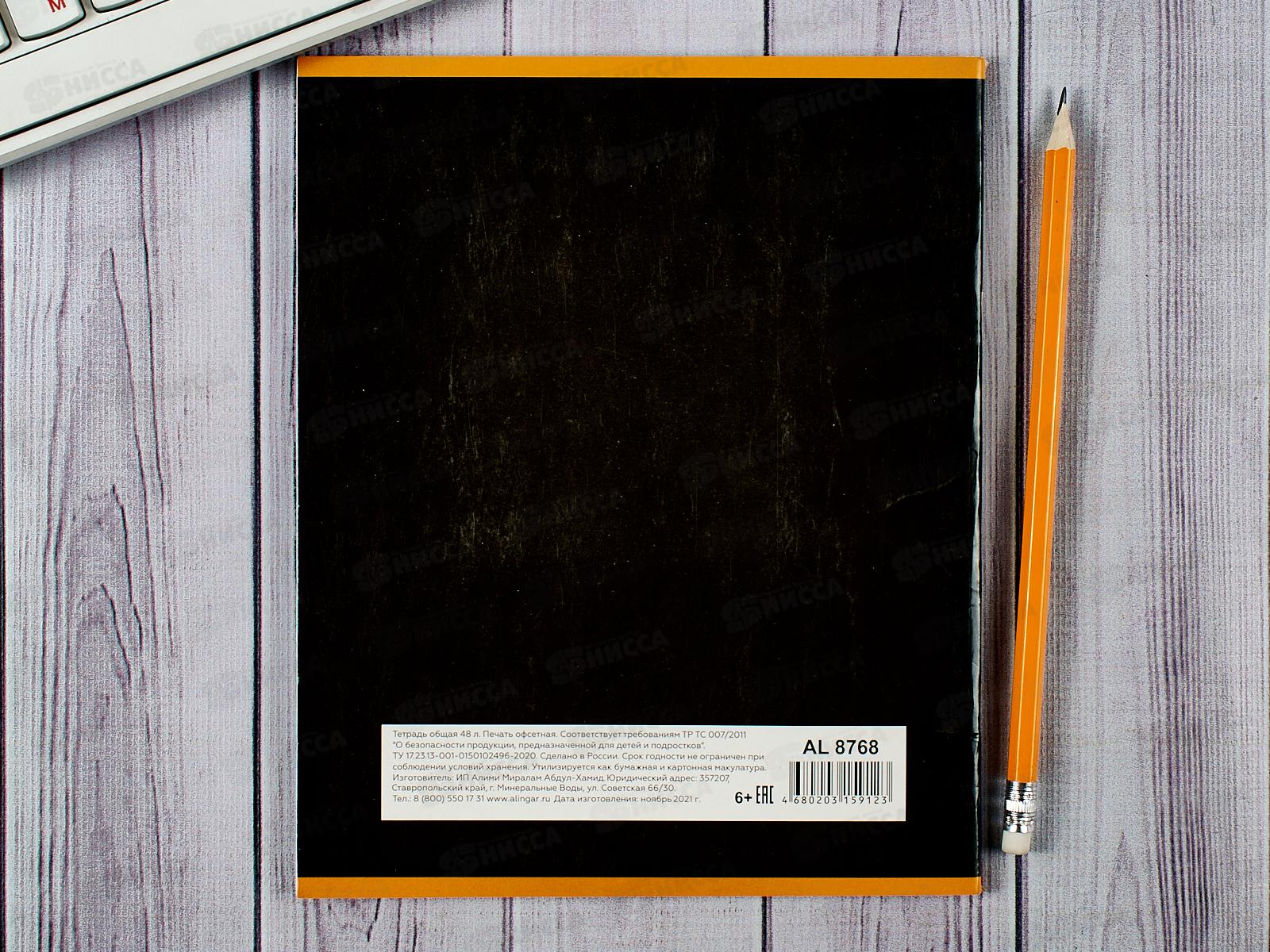 Тетрадь 48л кл. Alingar Black animals, мел, 4 дизайна.,  AL8768 *8/80