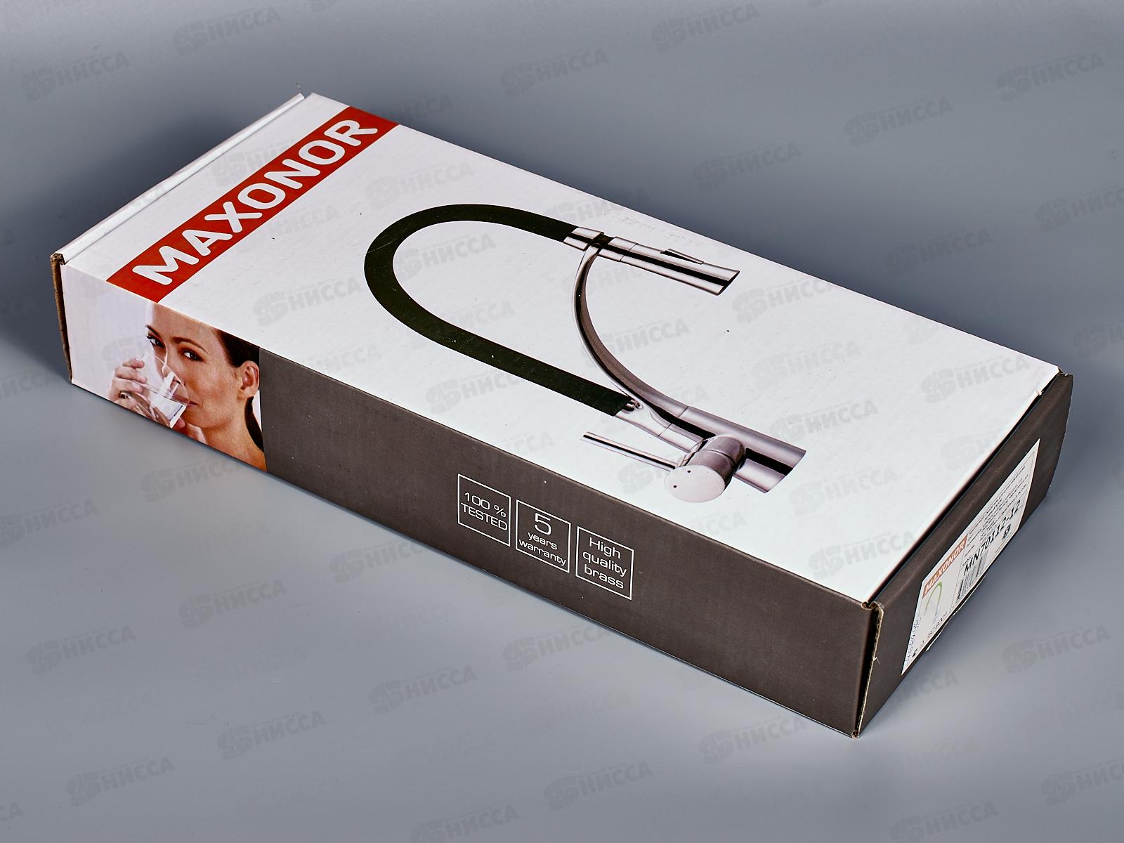 Смеситель для кухни гибкий излив с гайкой, зеленый/хром, MN70112-12 *10