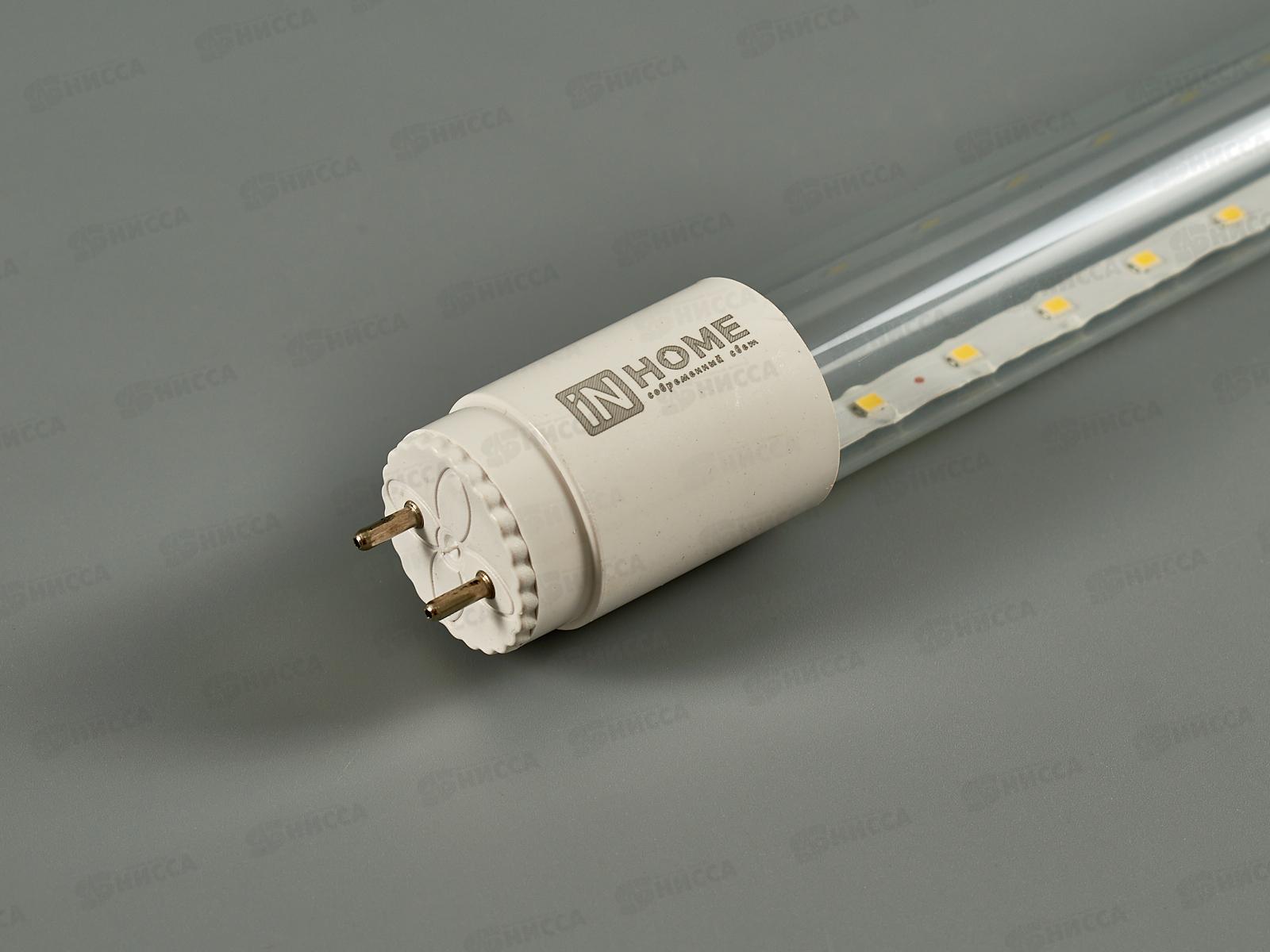 Лампа светодиодная IN HOME LED-T8R-П-PRO 10Вт 230В G13R 4000К 600мм прозрачная