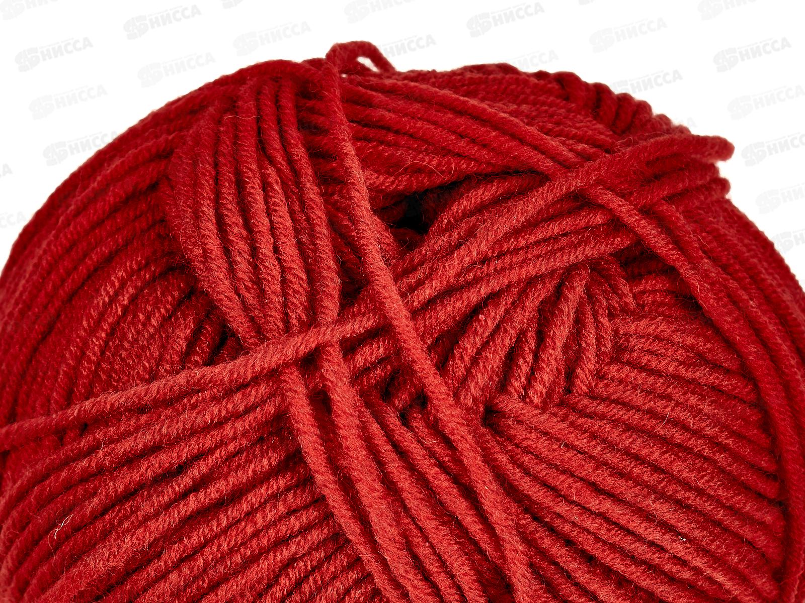 Пряжа Перспективная 06 красный 100г270м  шерсть50% акрил50%