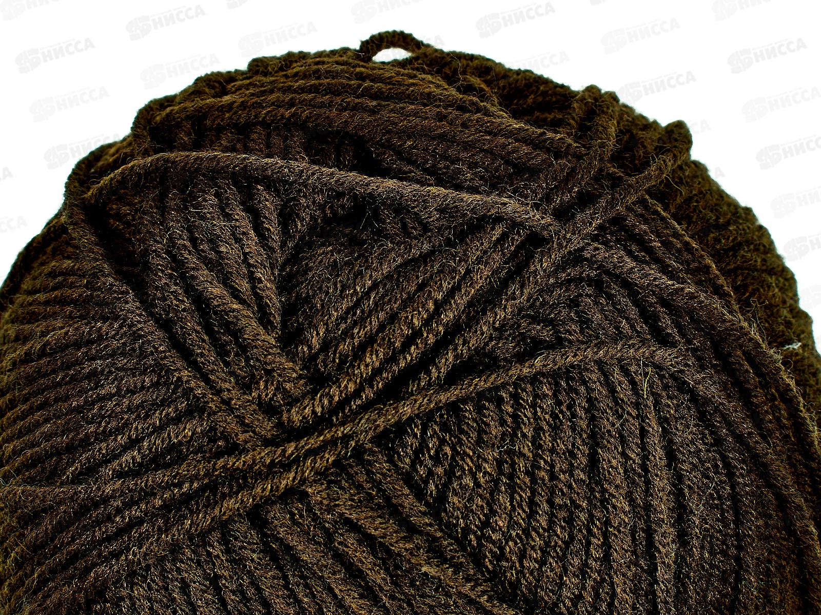 Пряжа Перспективная 251 Коричневый 100г 270м  шерсть50% акрил50%