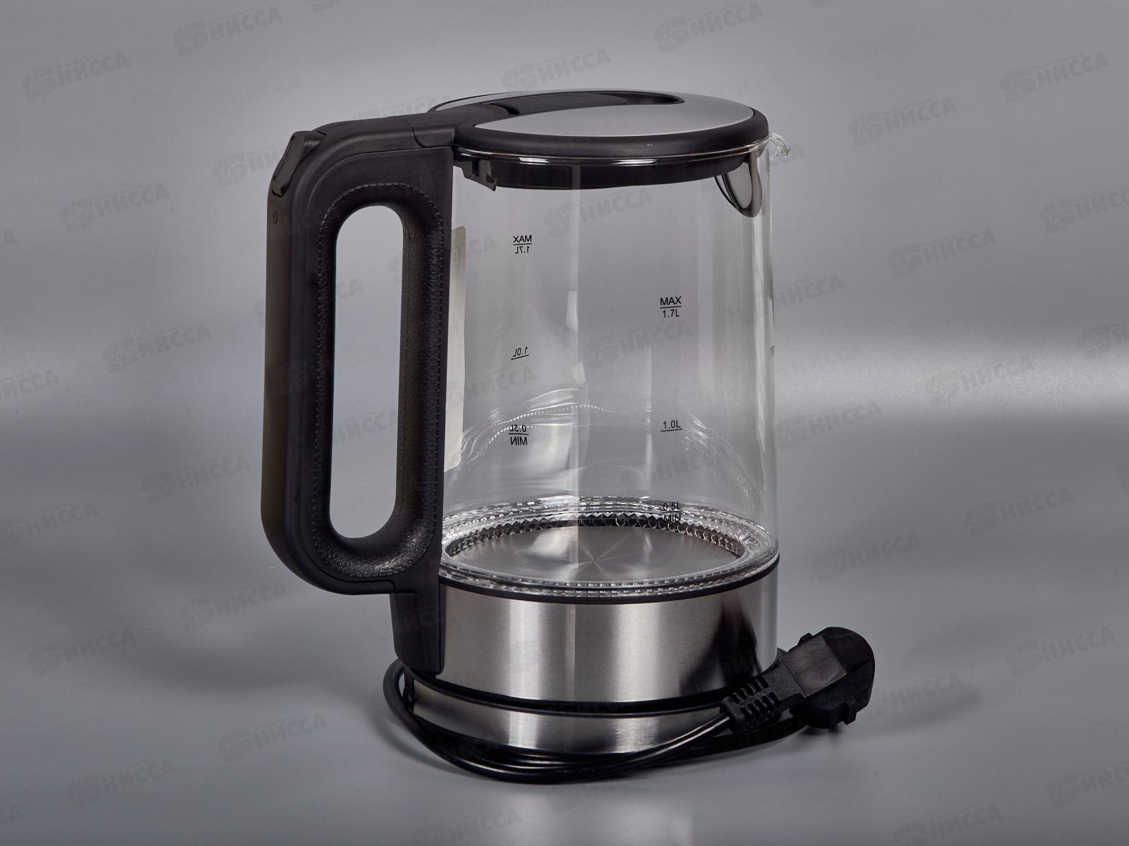 Чайник электрический SA-2726SВК (1,7) стеклянный, подсветка