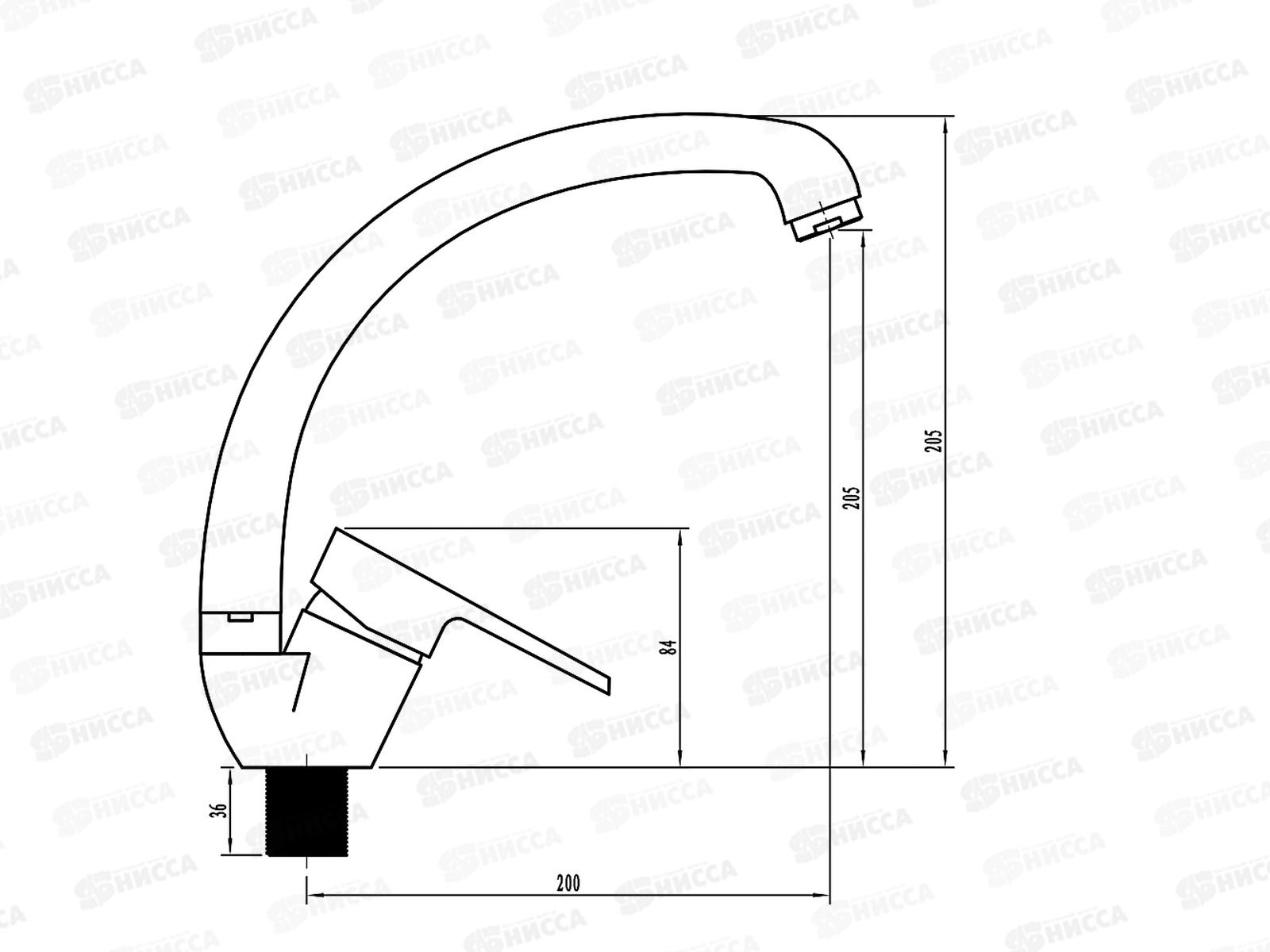 Смеситель СоюзКран для кухни высокий излив керамика 566-389 г