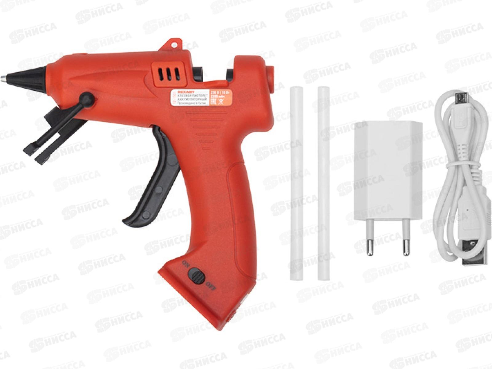 Пистолет клеевой  10Вт REXANT Эксперт аккумуляторный,  7мм, на блистере, 12-1501 *10/30