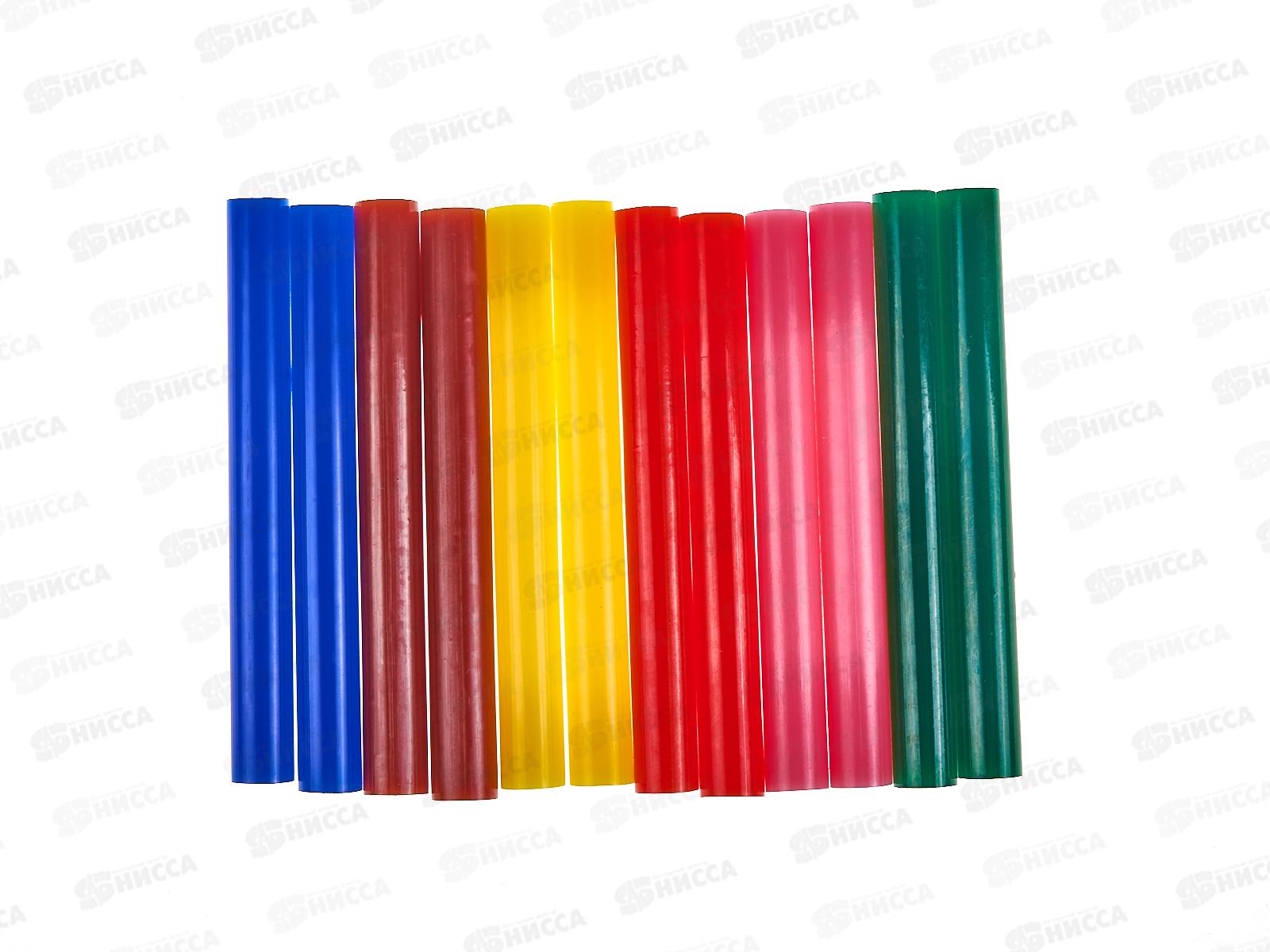 Стержни клеевые 12шт 11,2*100мм  REXANT цветные, 09-1230 *10/100