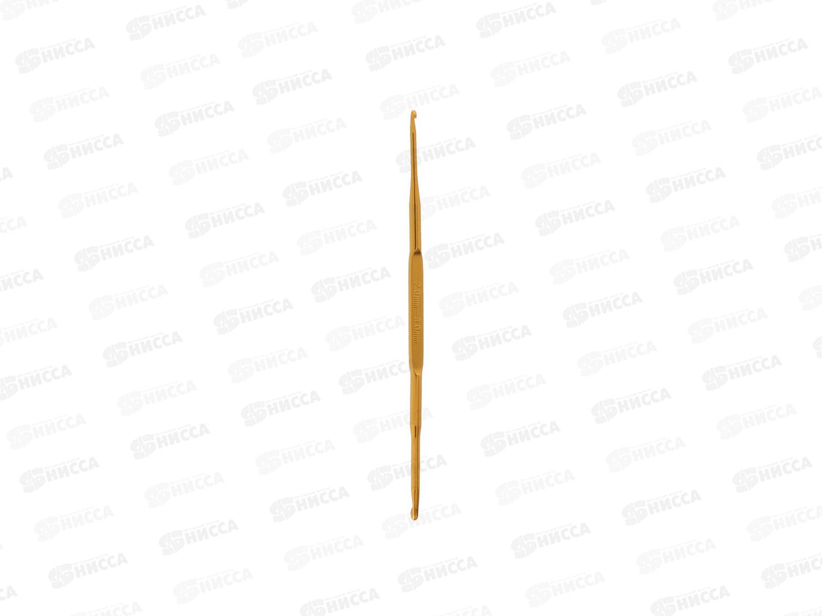 Крючок для вязания &quotGamma&quot HD двухсторонний алюминиевый d 2.0-3.0мм 13см в чехле