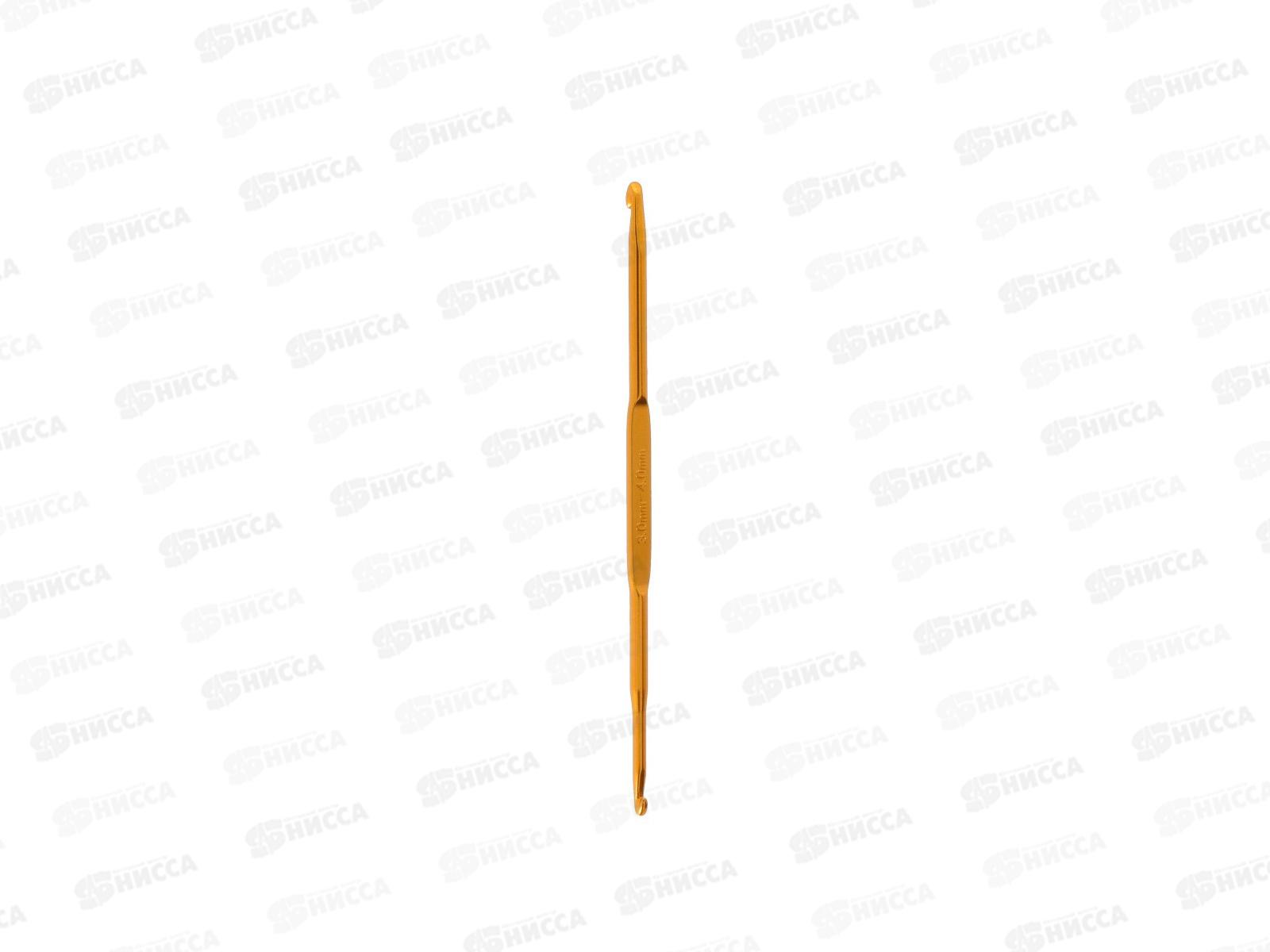 Крючок для вязания &quotGamma&quot HD двухсторонний алюминевый  d 3.0-4.0мм 13см в чехле