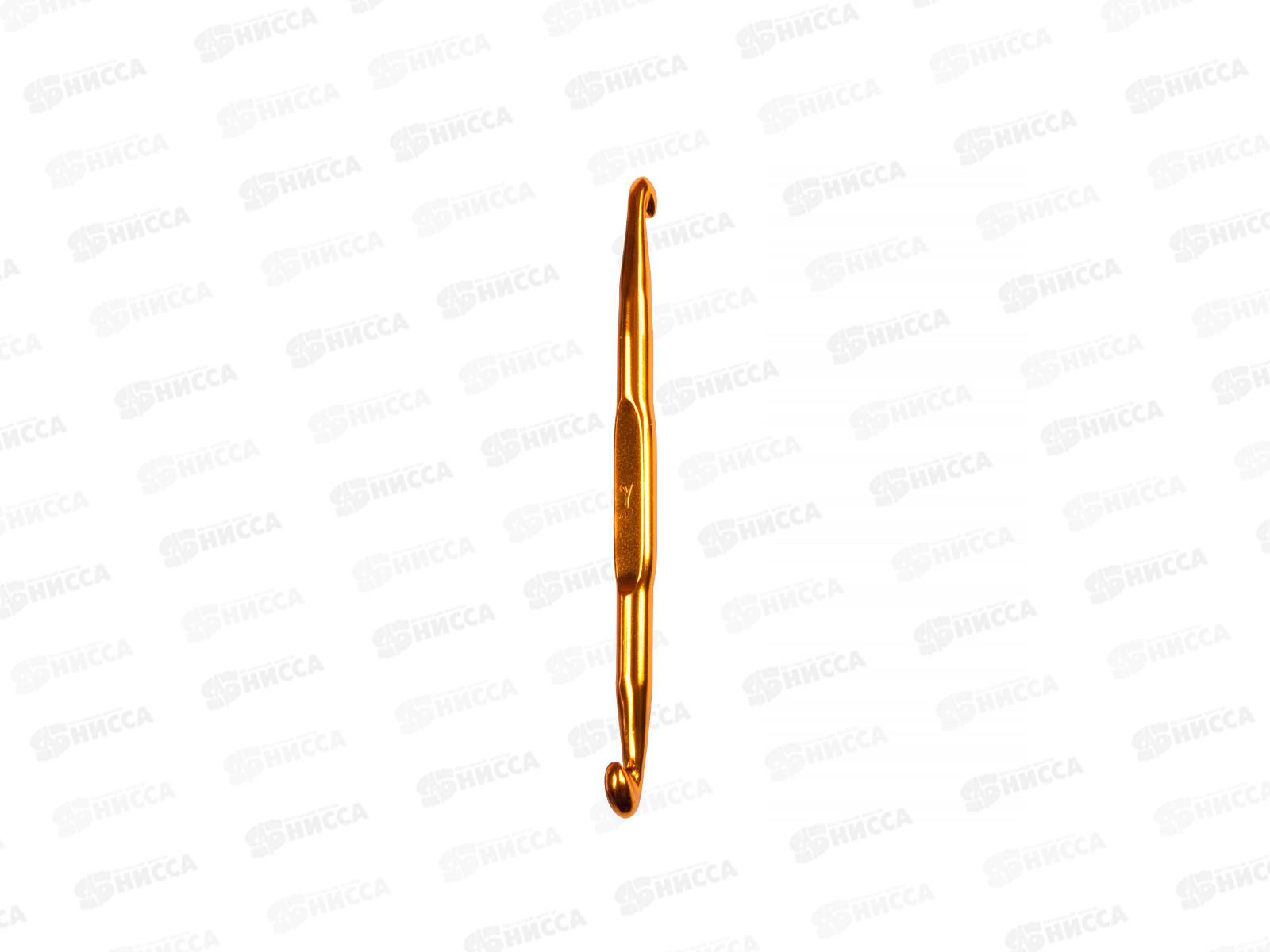 Крючок для вязания &quotGamma&quot HD двухсторонний алюминевый d 7.0-8.0мм 13см в чехле