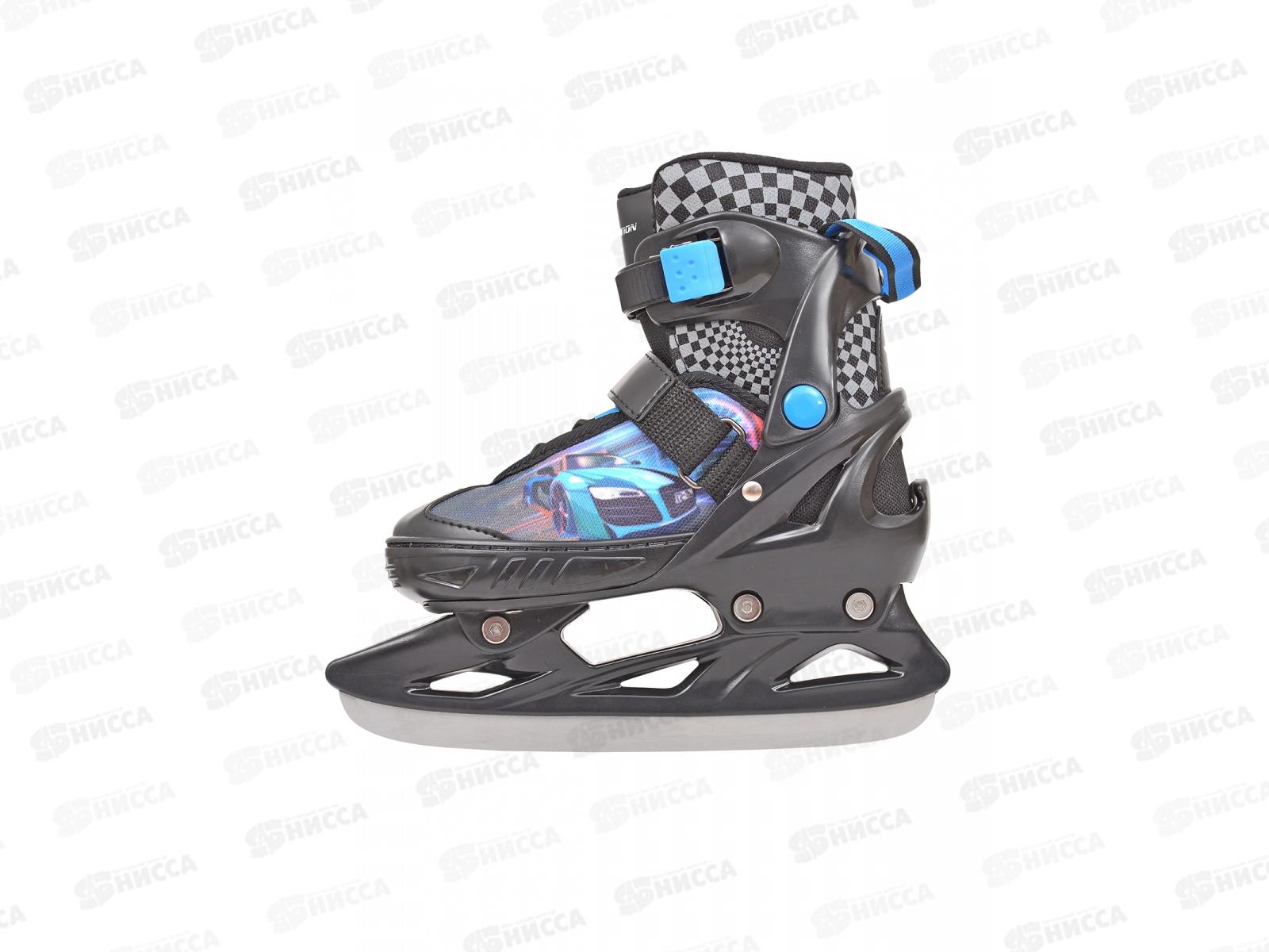 Коньки раздвижные р.29-32 black/blue RUSH ACTION, 307722