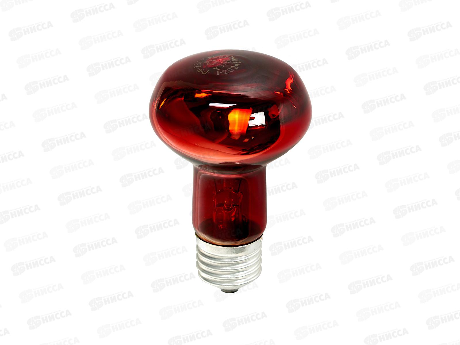 Электрическая лампочка ИКЗК  60Вт E27 R63 инфракрасная для обогрева животных *50