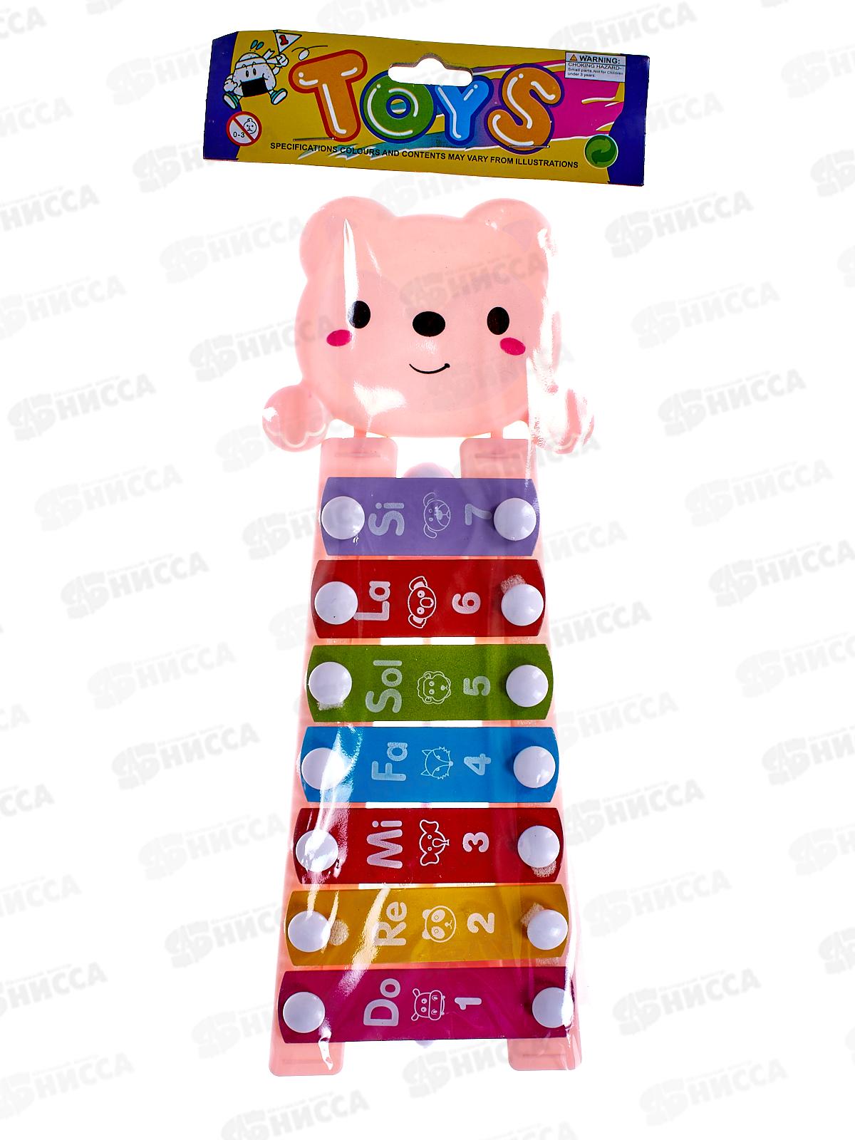 Ксилофон-7 тонов, палочка, 1877207 в пакете 9,5*25,5*2см