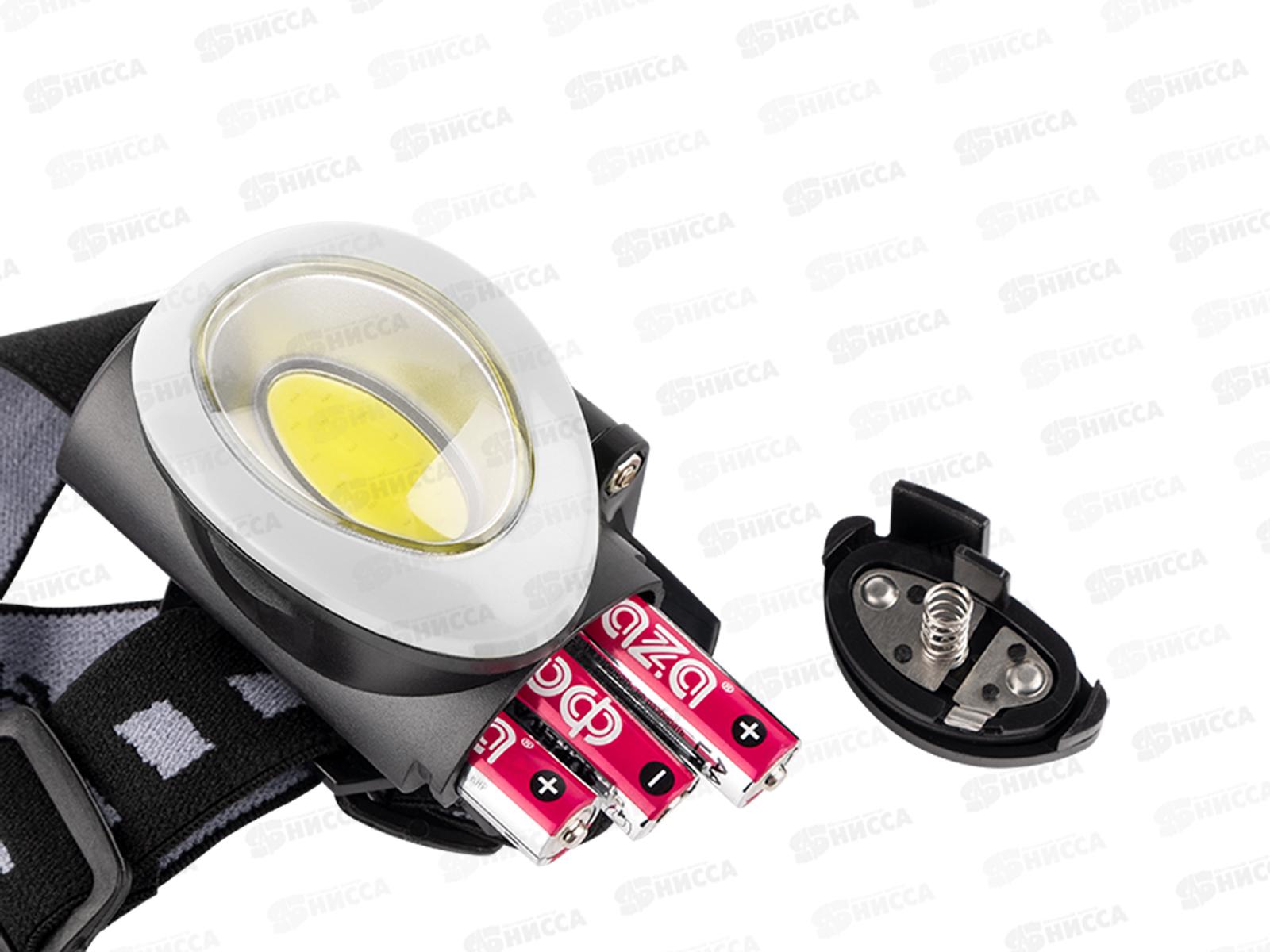 Фонарь ФАZA налобный, светодиодный, серый, H5-L3W-gy *12/48