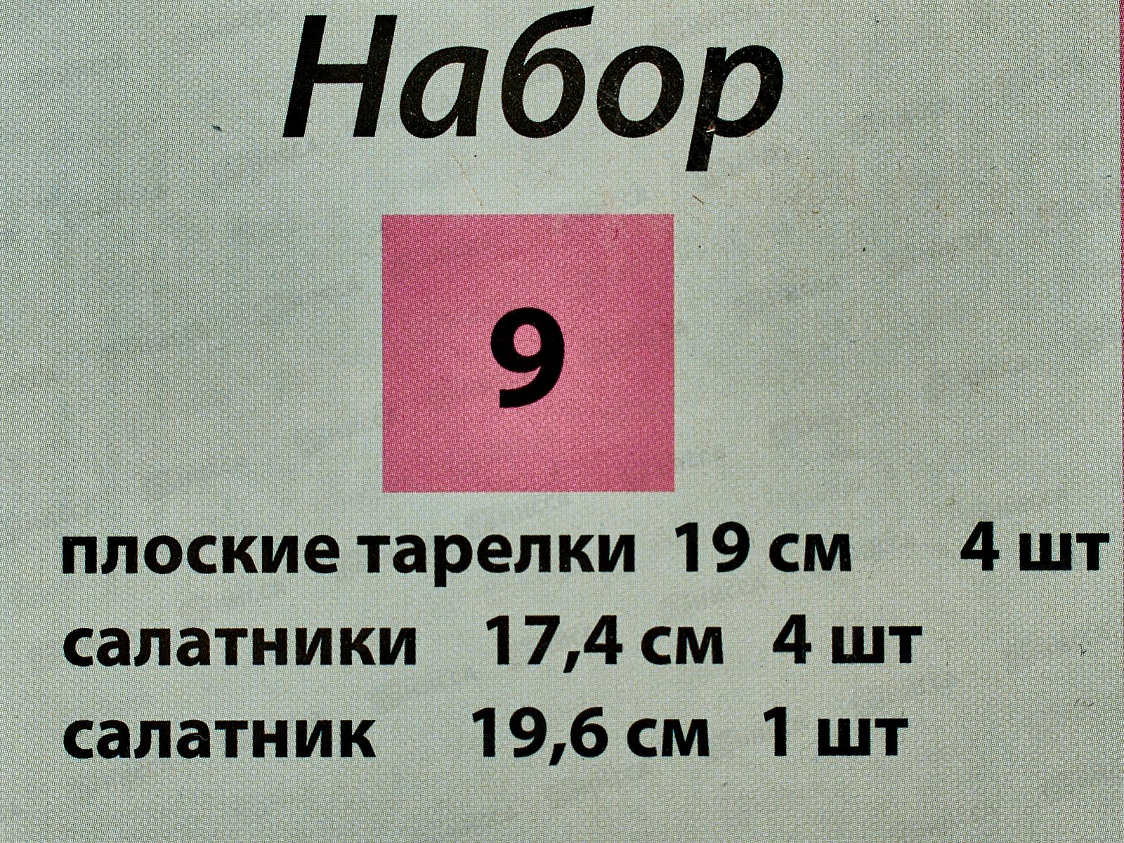 Набор столовый 9 предметов Анабель 09-1400 *4