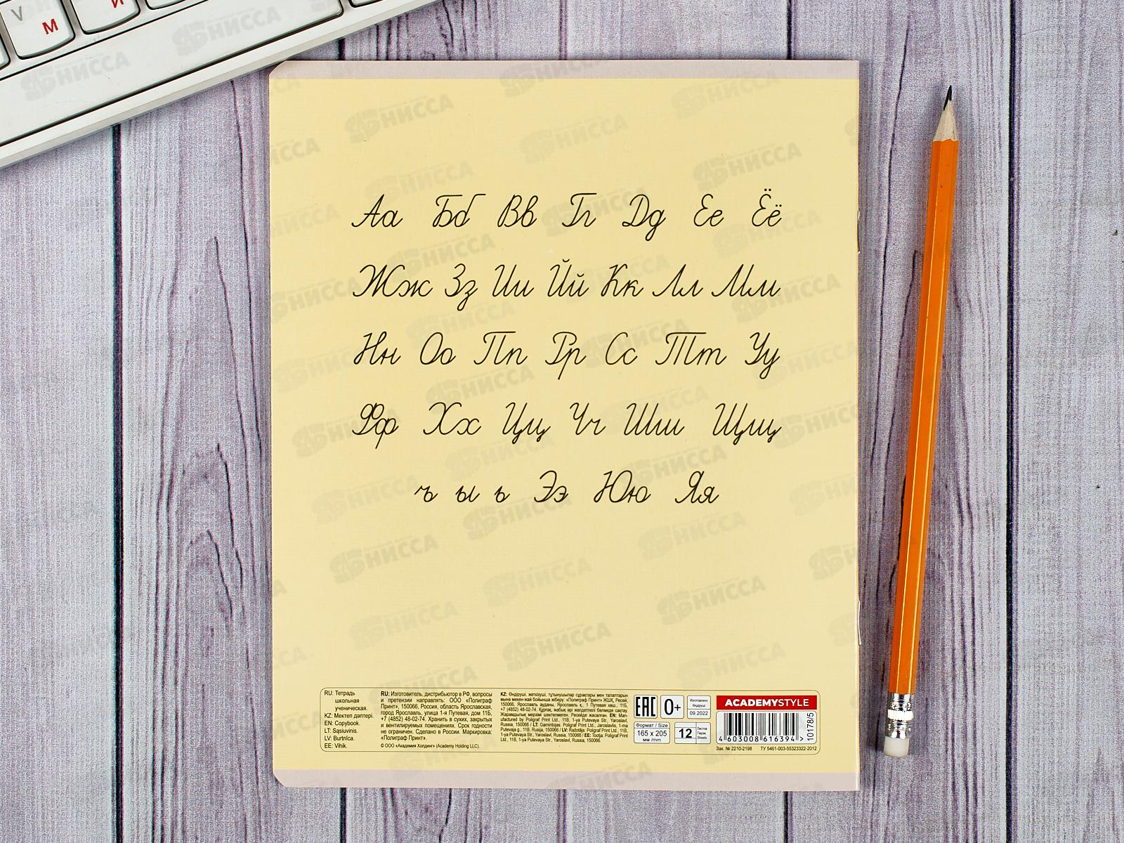 Тетрадь 12листов линия АКАД Монохром Классика EAC-10178/5 *20/120