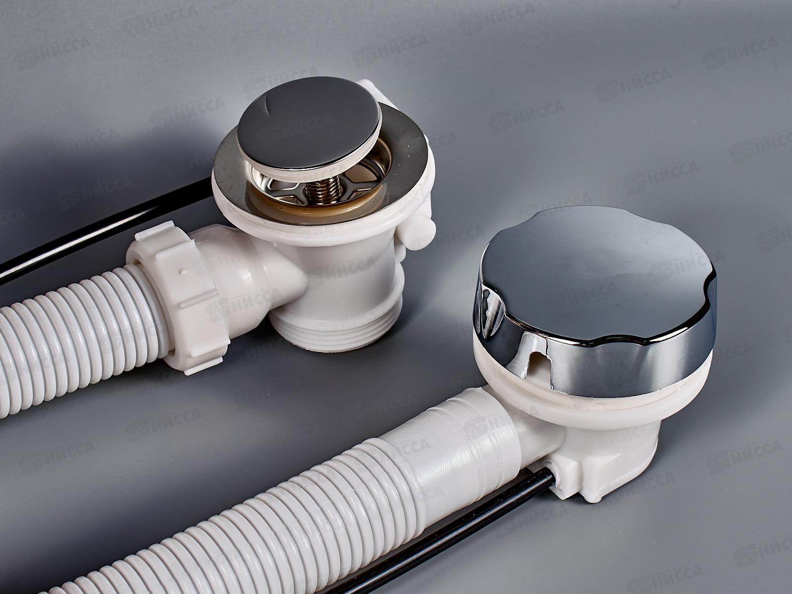 Сифон для ванны регулируемый 1 1/2&quotх40 с выпуском и переливом полуавтомат? V311 *22