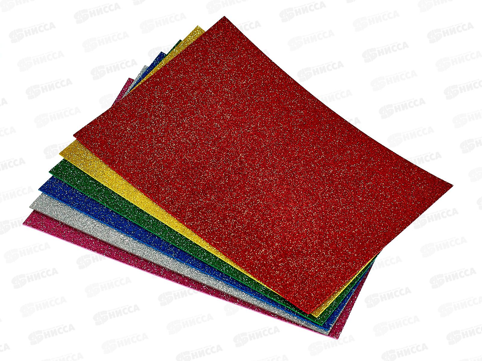 Фоамиран АЛЬТ с блестками 6л/6цв, 11-406-159 *20