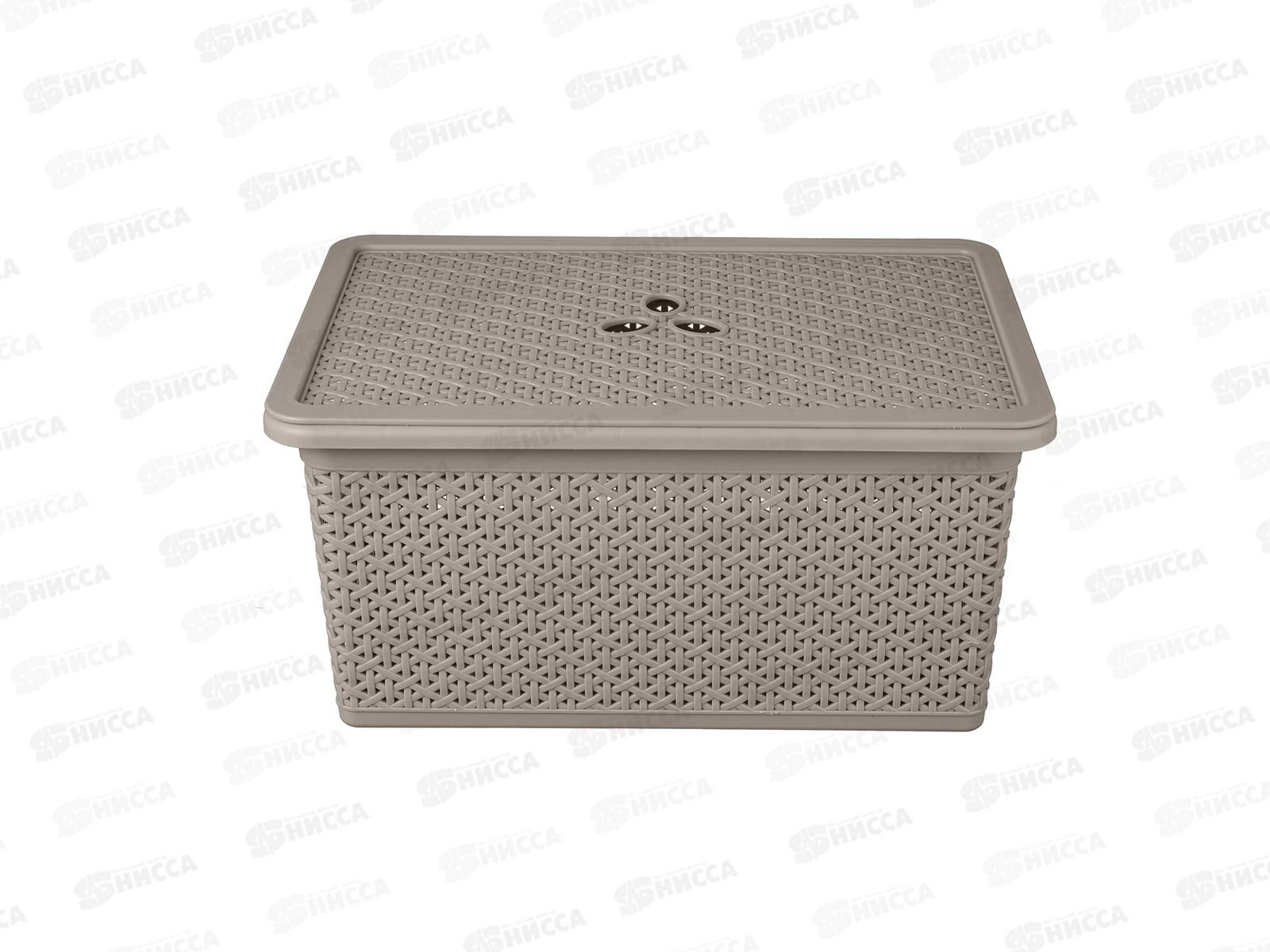 Корзина 20л &quotWenge&quot 430*300*200мм с крышкой серый 221306035/04