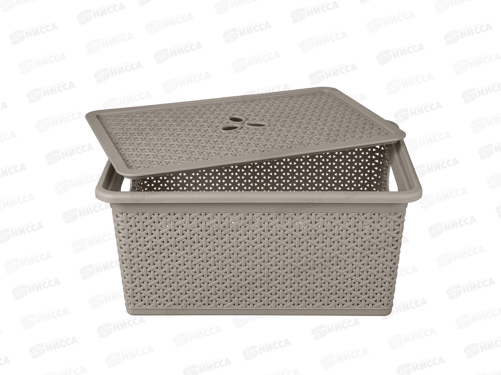 Корзина 20л &quotWenge&quot 430*300*200мм с крышкой серый 221306035/04