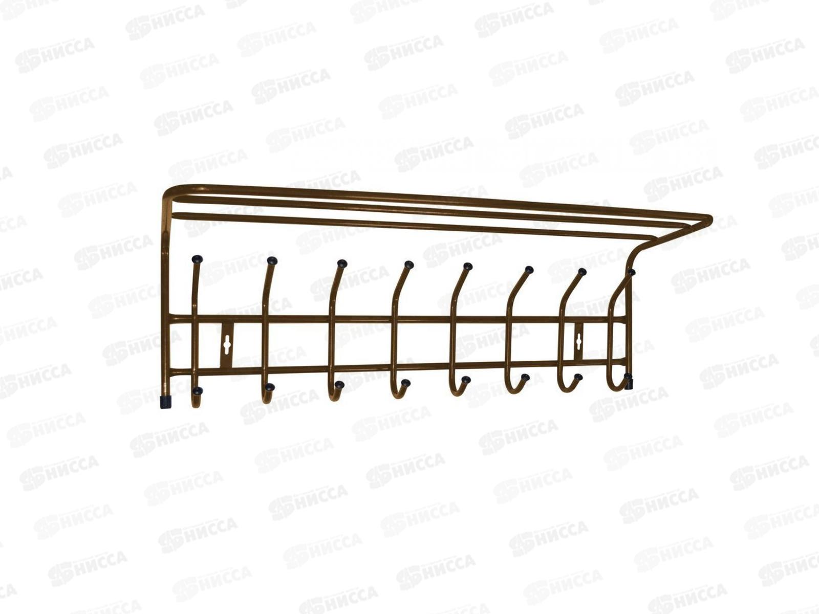 Вешалка настенная с полкой 800*265*240мм (8 крючков) ВП8