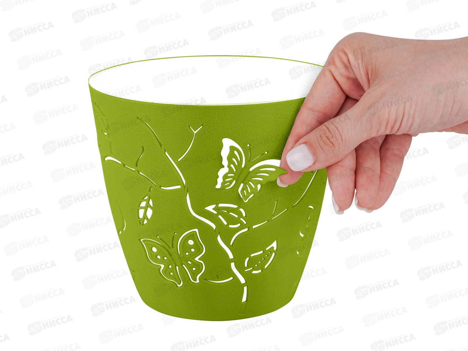 Горшок для цветов &quotButterflies&quot D175мм 2,5л Зеленое яблоко РТ401310050