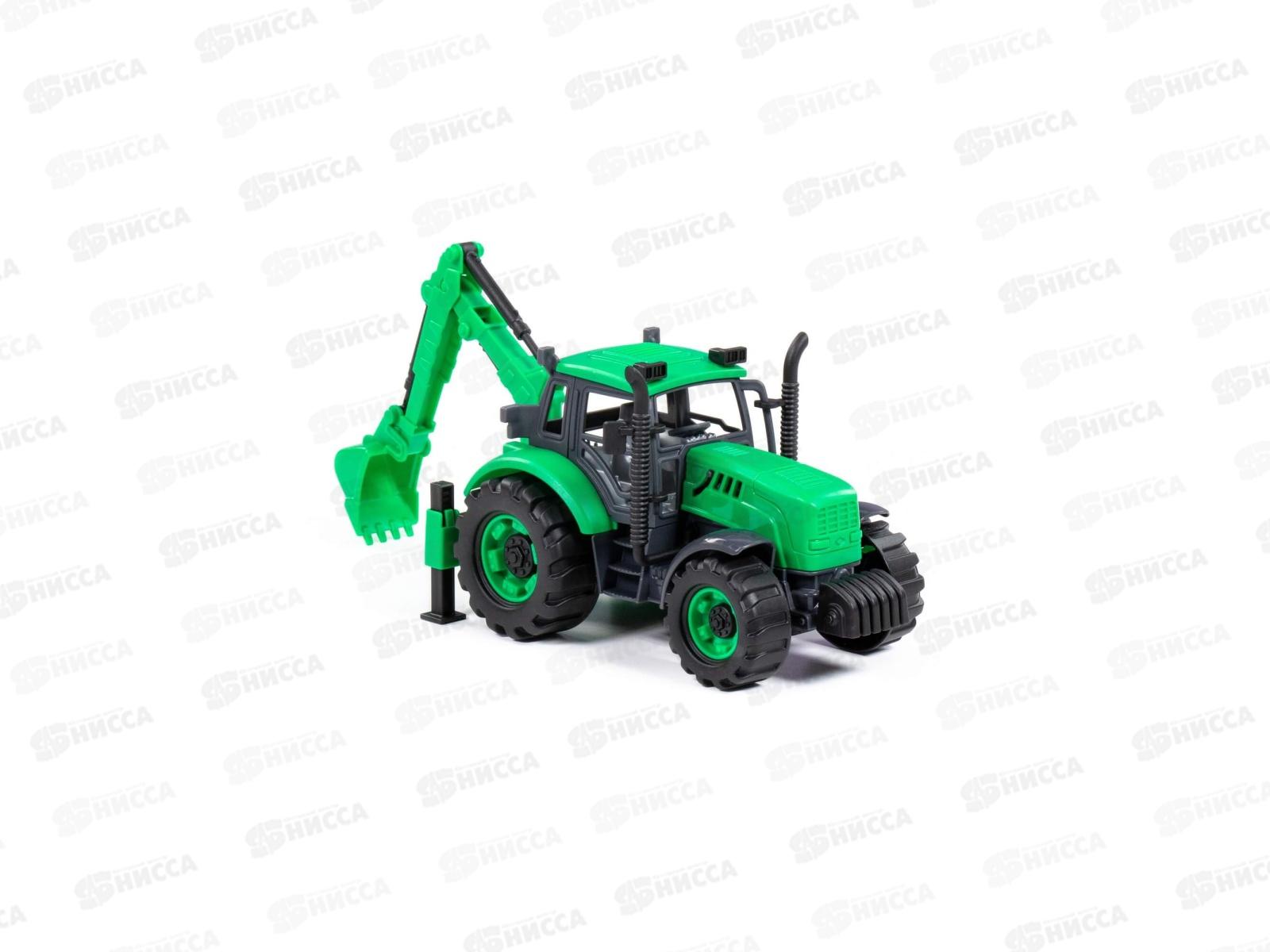 Экскаватор &quotПрогресс&quot инерционный (зелёный) в лотке, 94612  *12