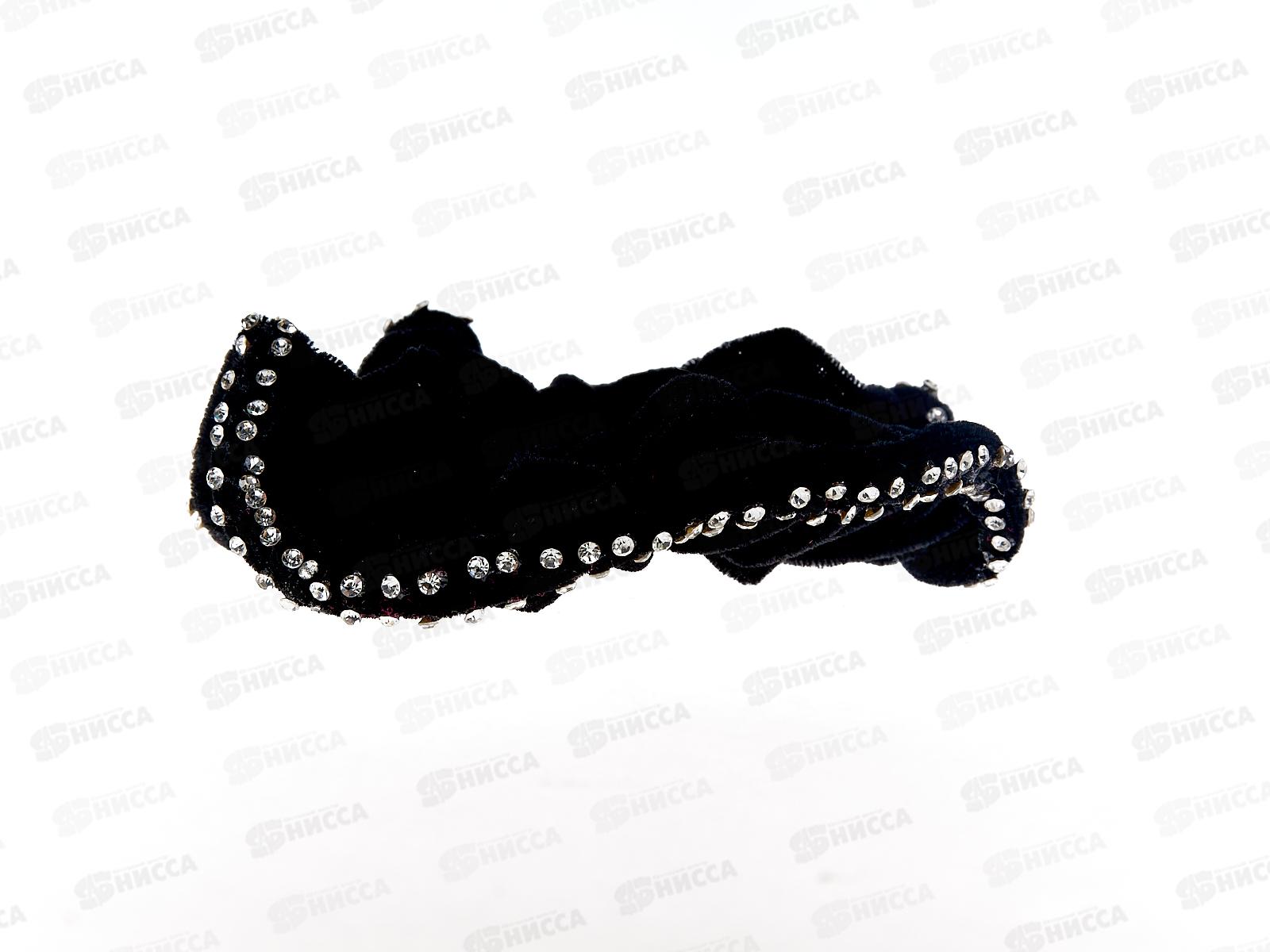 Резинка для волос бархатная со стразами крупная, цветная №6635