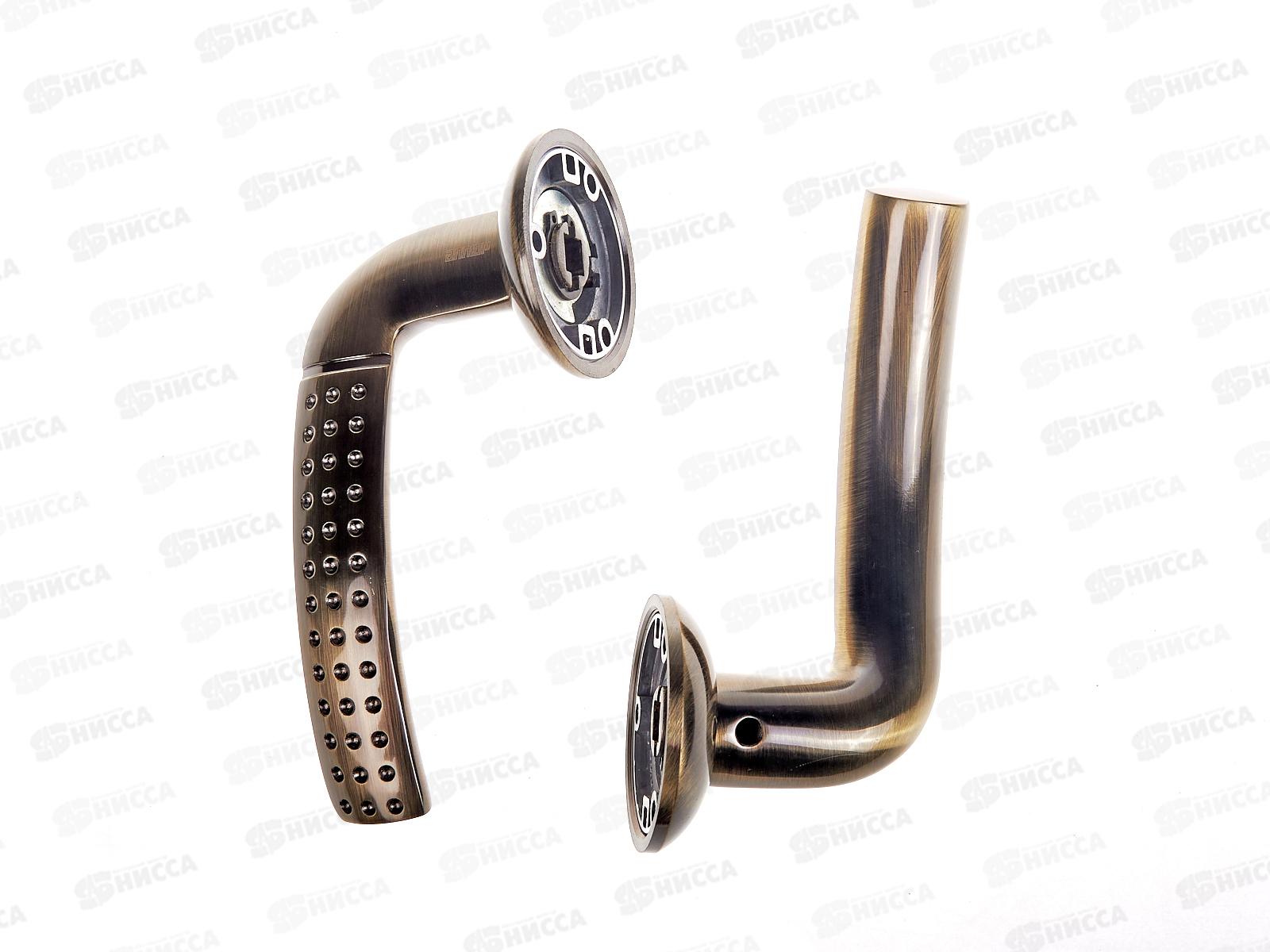 Ручки для дверей Аллюр Фостер AB 1600 стальная бронза с накладкой (комплект) *20