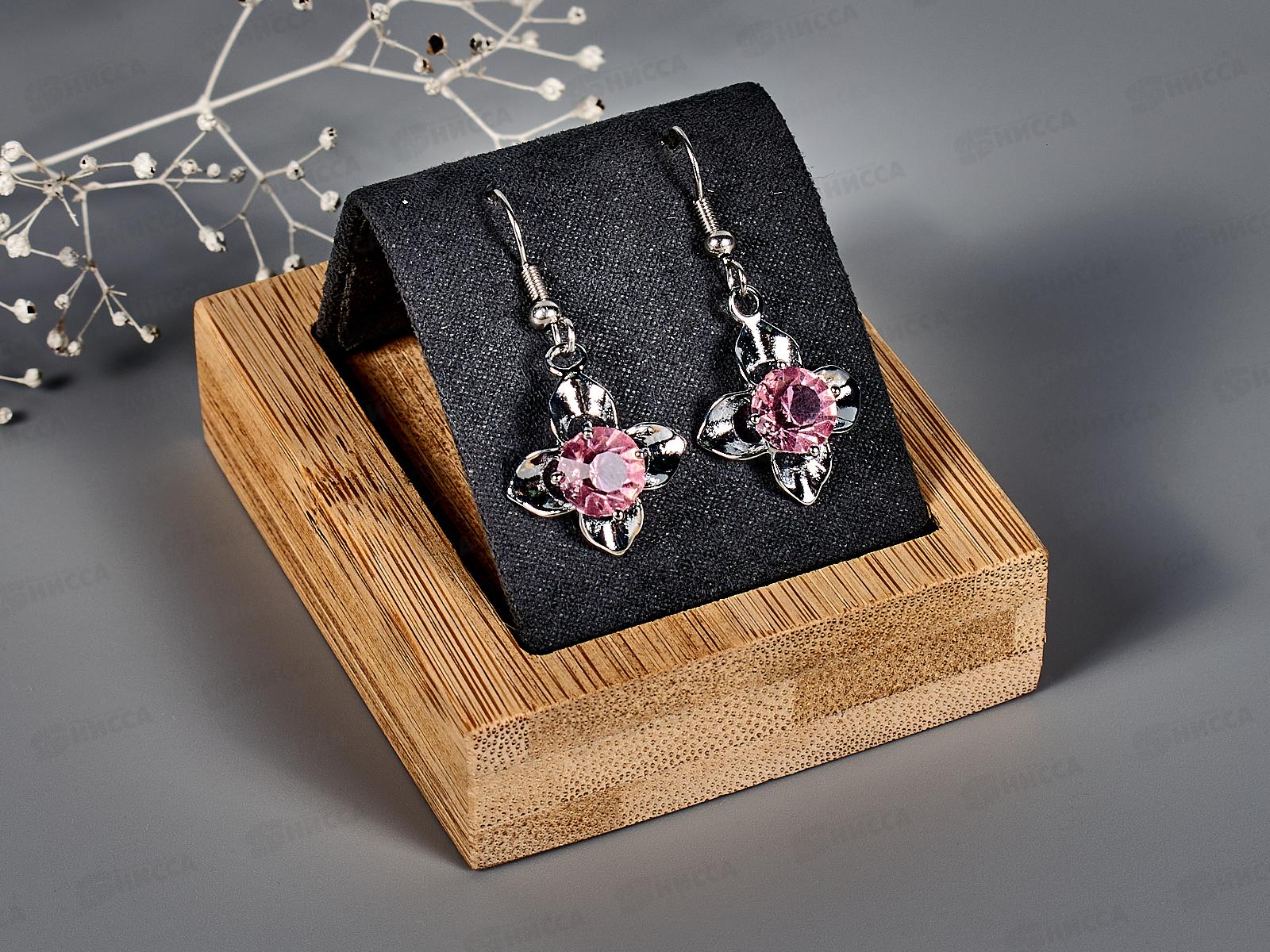 Серьги под серебро с цветными стразами &quotBijovx&quot №125 в ассортименте