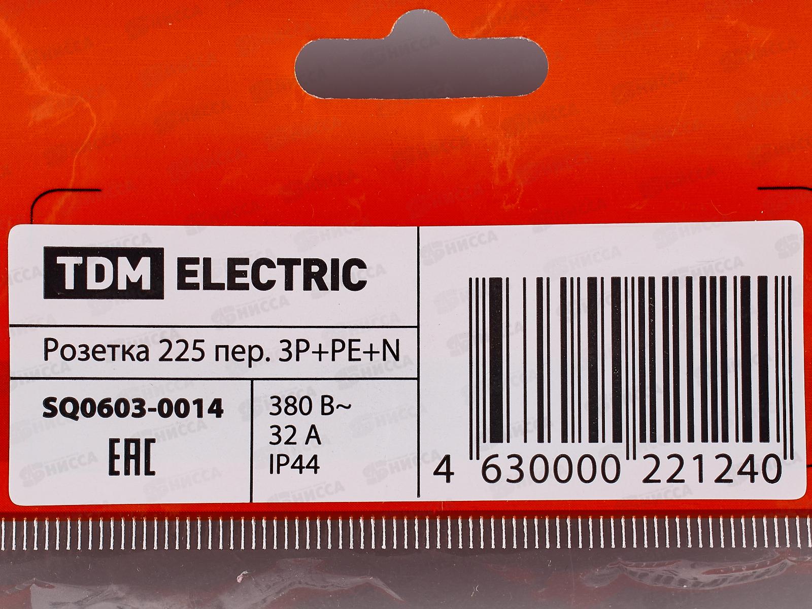 Розетка TDM 225 переносная 3P+PE+N 32А 380В IP44, 0014