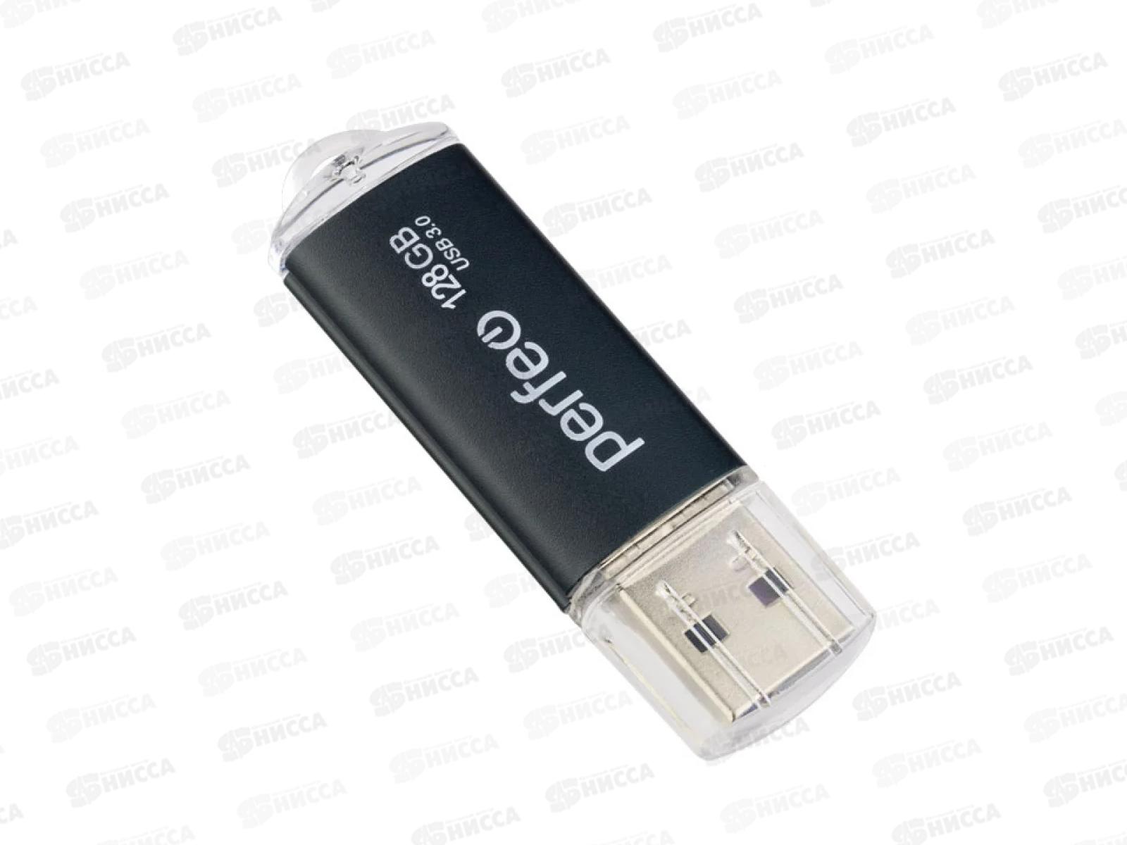 Флеш-карта USB 3.0 Perfeo 128GB C14 Black metal series