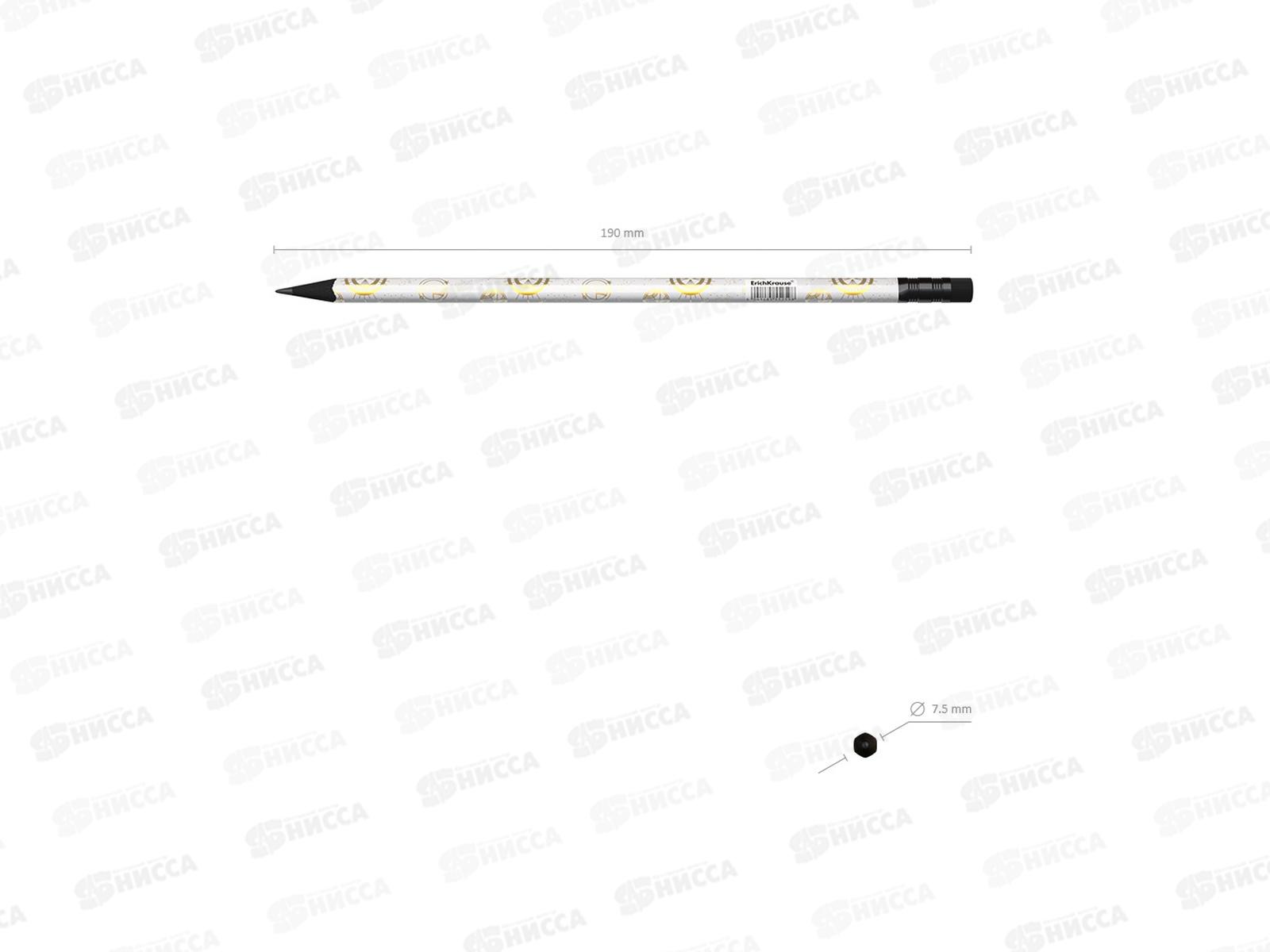 Карандаш чернографитный с ластиком EК Magic Sky HB, 55259 *42/252