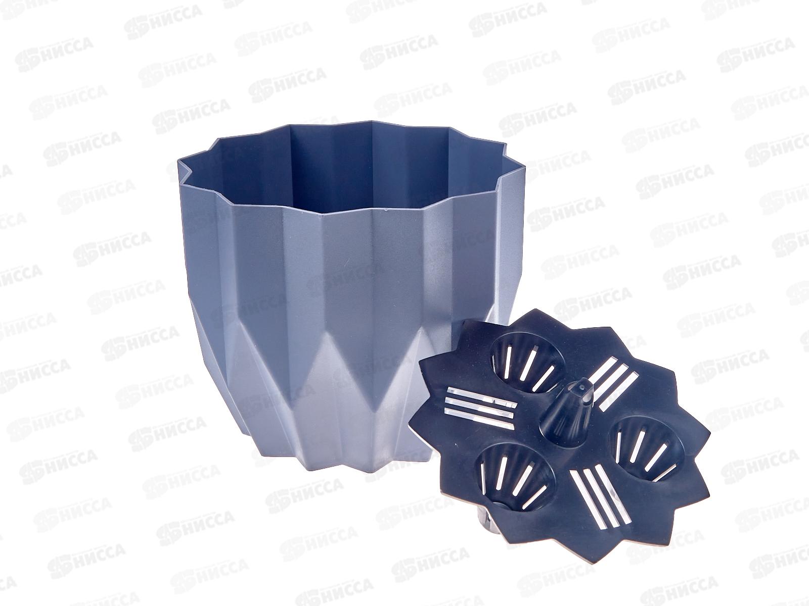 Кашпо &quotГеометрия&quot 0,8л Антрацит КШ-4122 *27