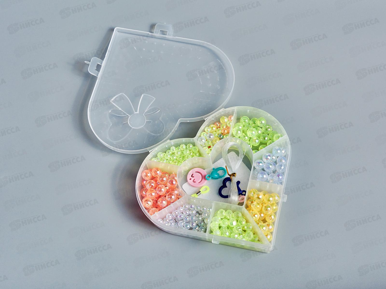 Набор для творчества TZ-28522 &quotСоздай украшение&quot (перламутровые бусины+леска+застежки) в контейнере