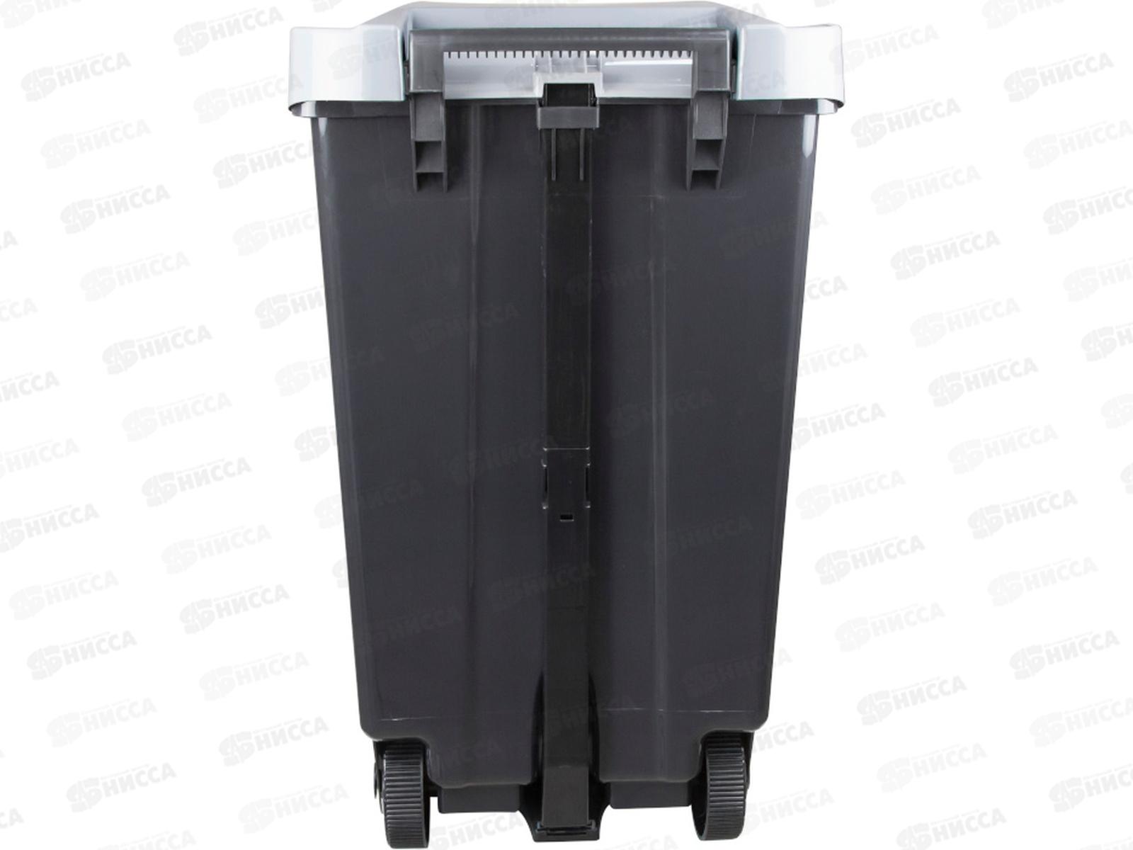 Бак 110л с педалью на колесах Серый М2395 *1