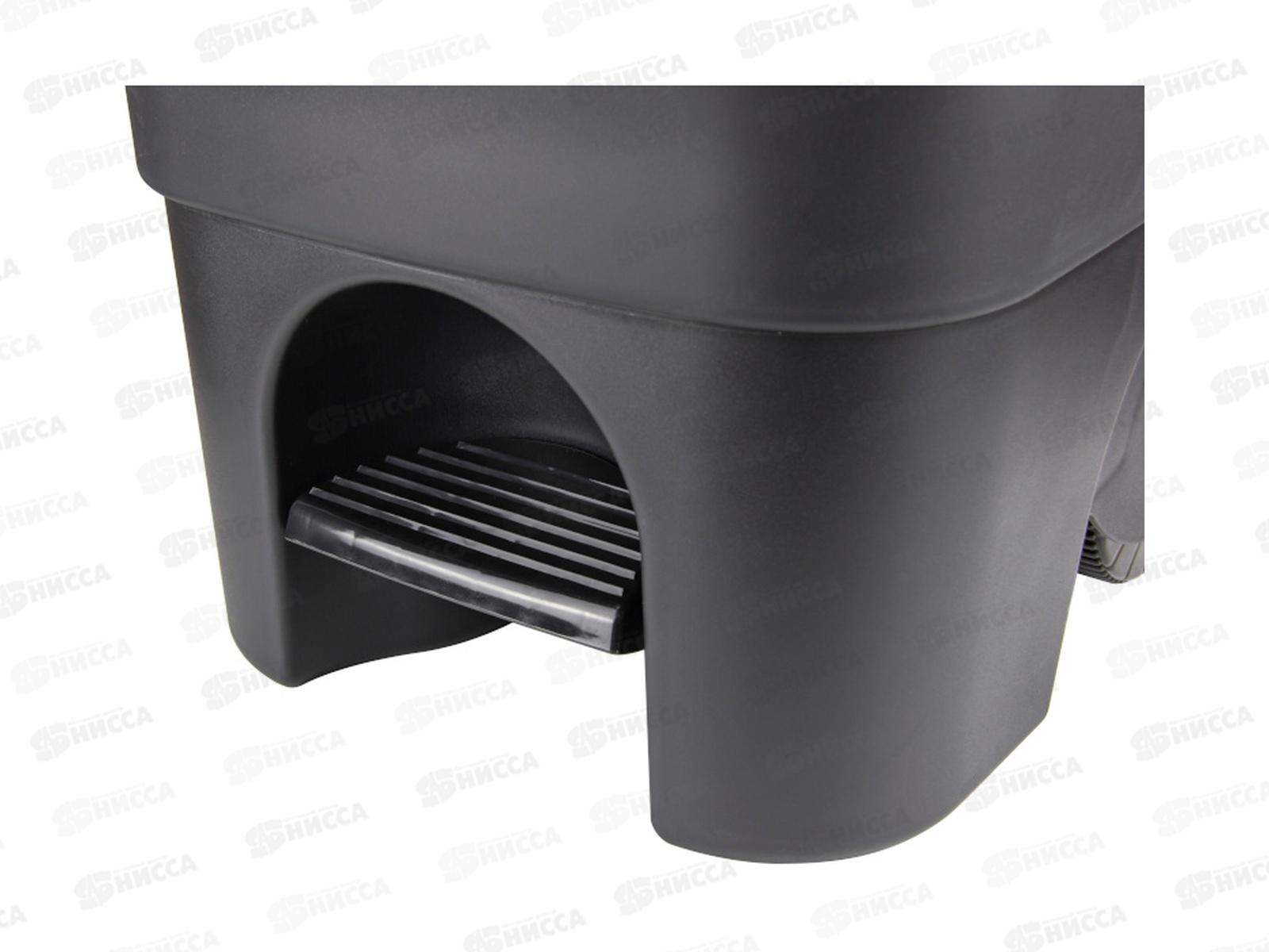 Бак 60л с педалью на колесах Серый М2398 *1