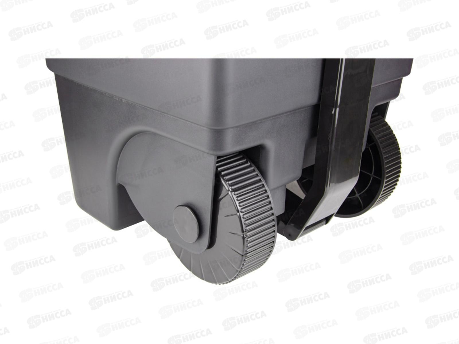 Бак 60л с педалью на колесах Серый М2398 *1