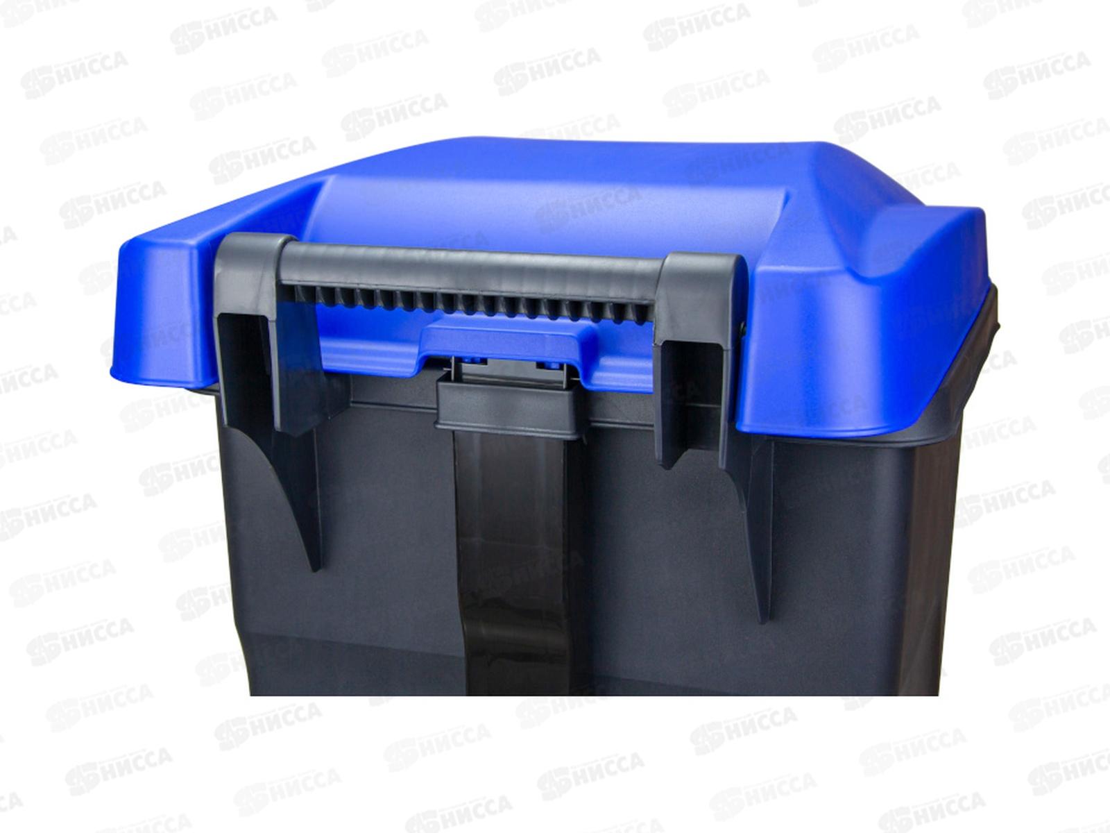Бак 60л с педалью на колесах Синий М2398 *1