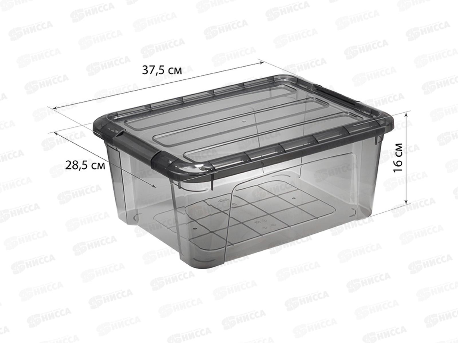 Ящик 11л КИП с замками черный Прозрачный М2336 *5