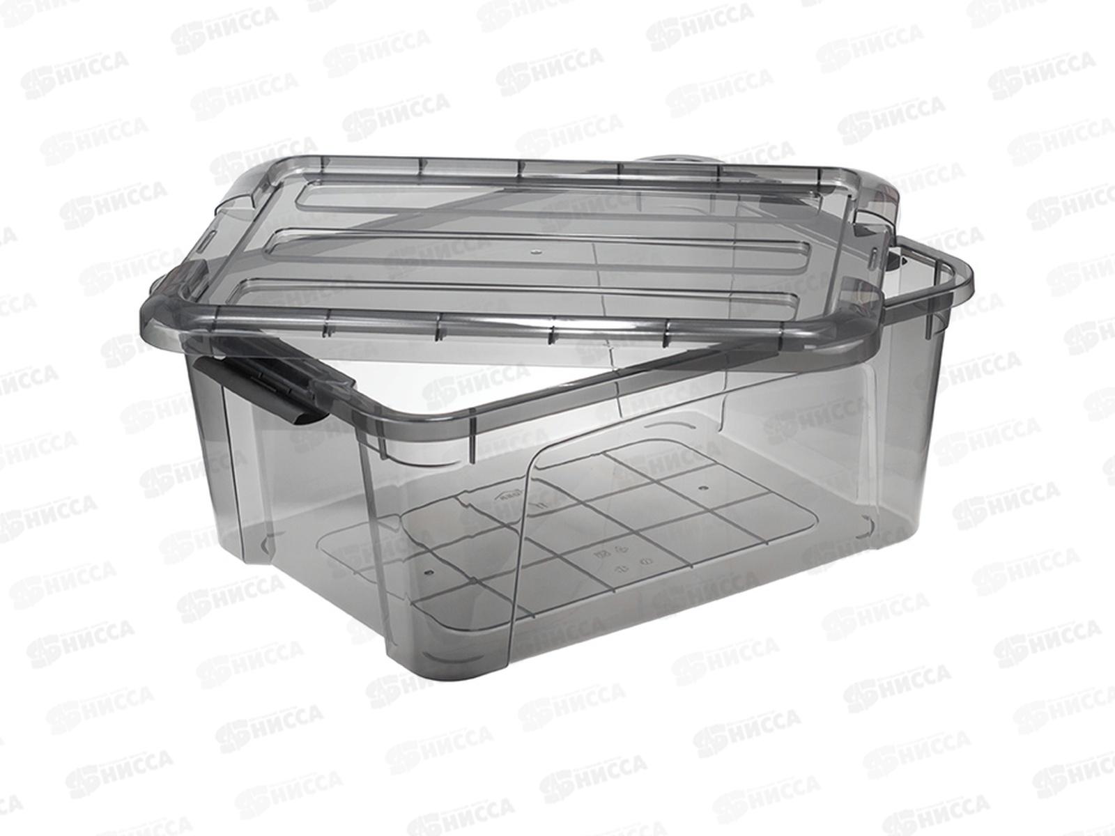 Ящик 11л КИП с замками черный Прозрачный М2336 *5