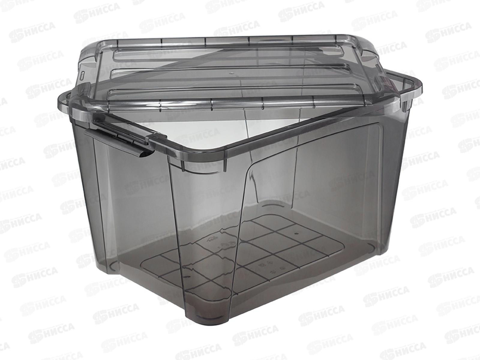Ящик 15,5л КИП с замками черный Прозрачный М2337 *5