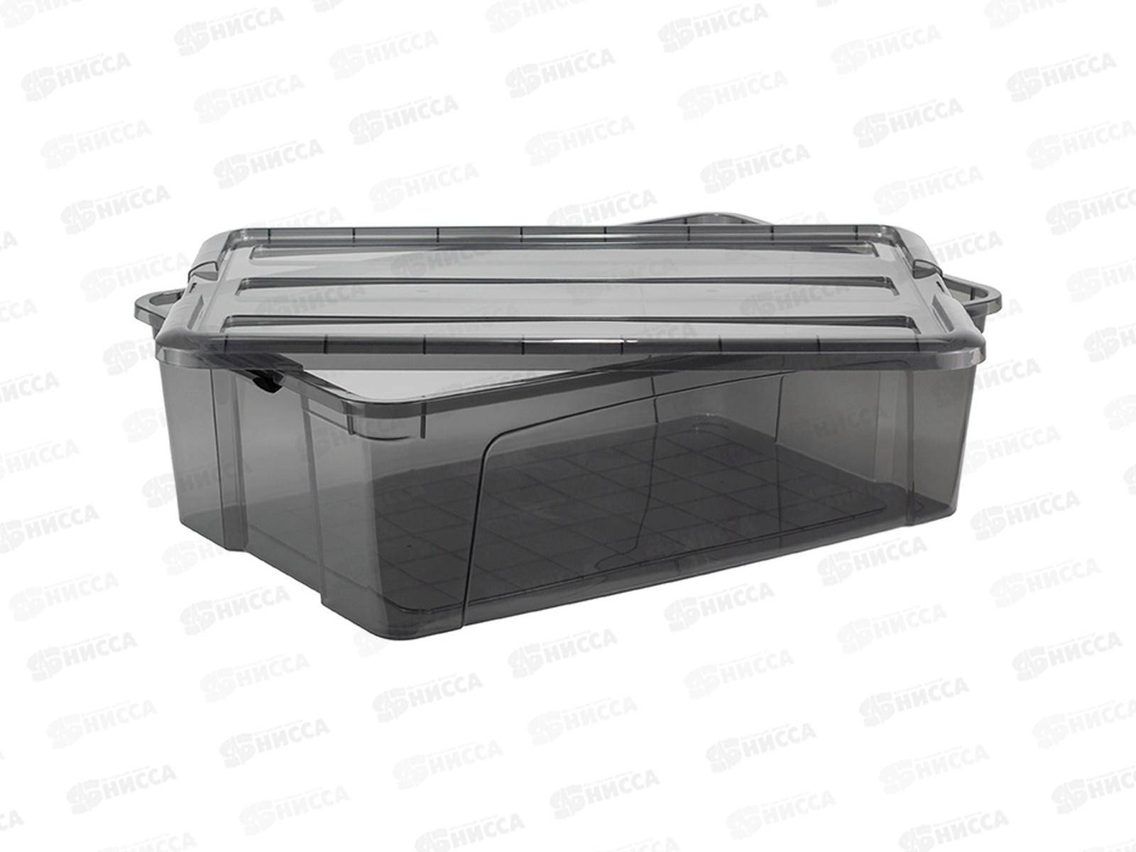 Ящик 30л КИП с замками черный Прозрачный М2338 *5