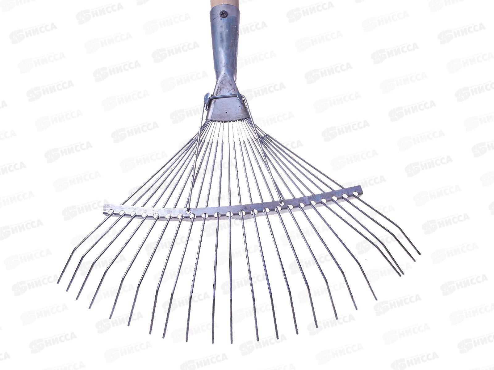 Грабли веерные проволочные оцинк. 22зуб. (Павлово) с черенком