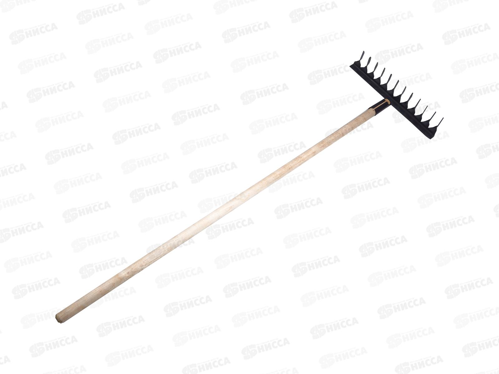 Грабли витые 12 зуб. (порошок) с черенком,  02490