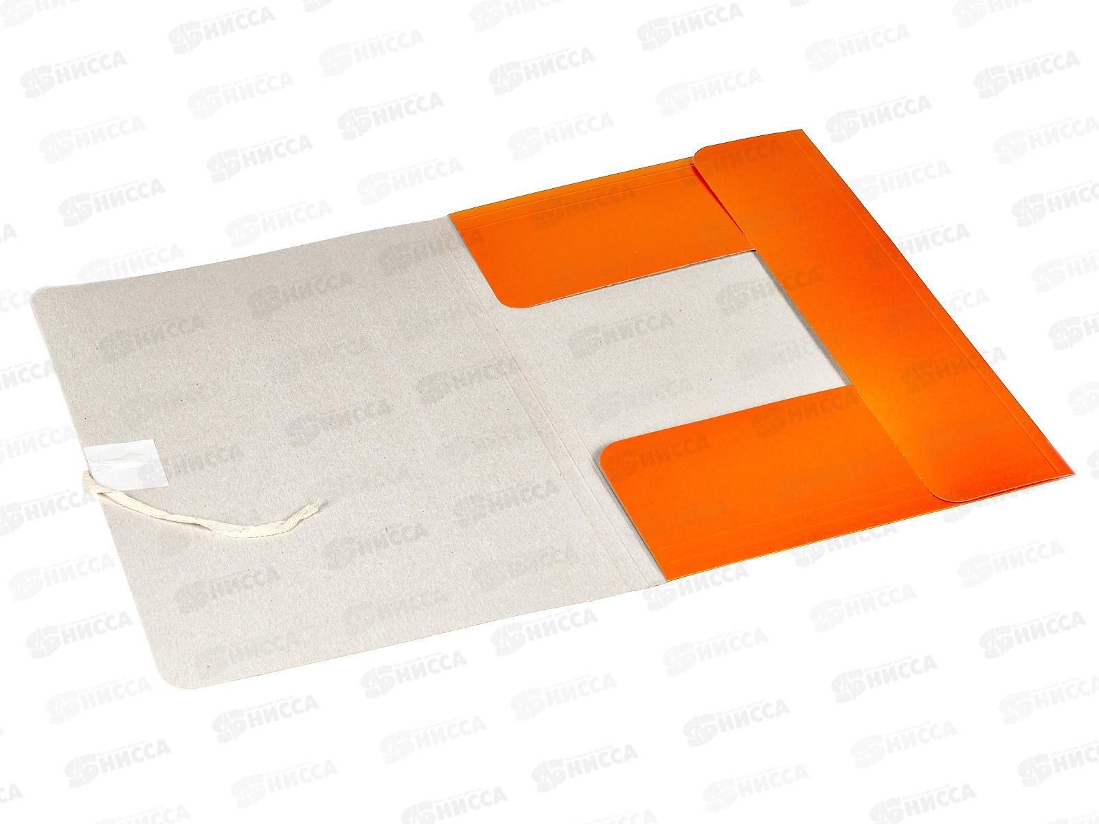 Папка для бумаг на завязках ЛХ оранжевая (П-9067) *70