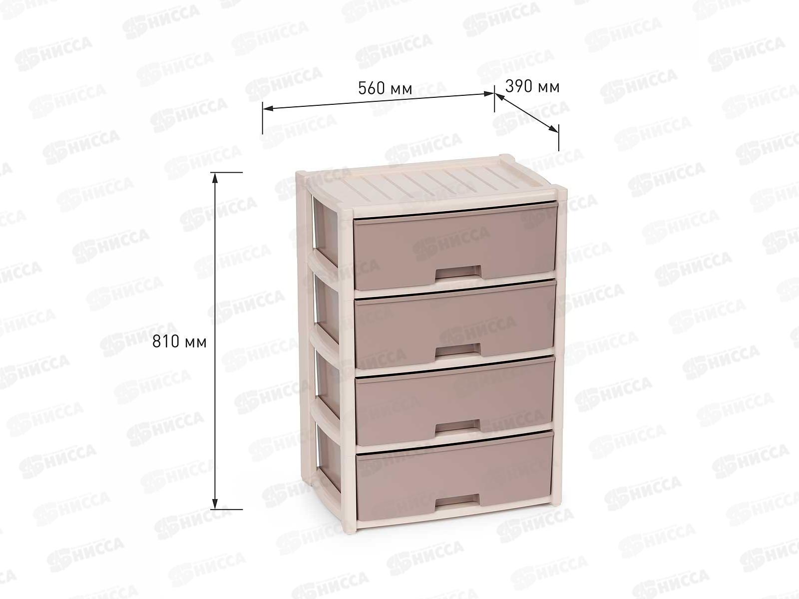 Комод 4-х секционный &quotКолорит&quot широкий Бежевый М8759 *1