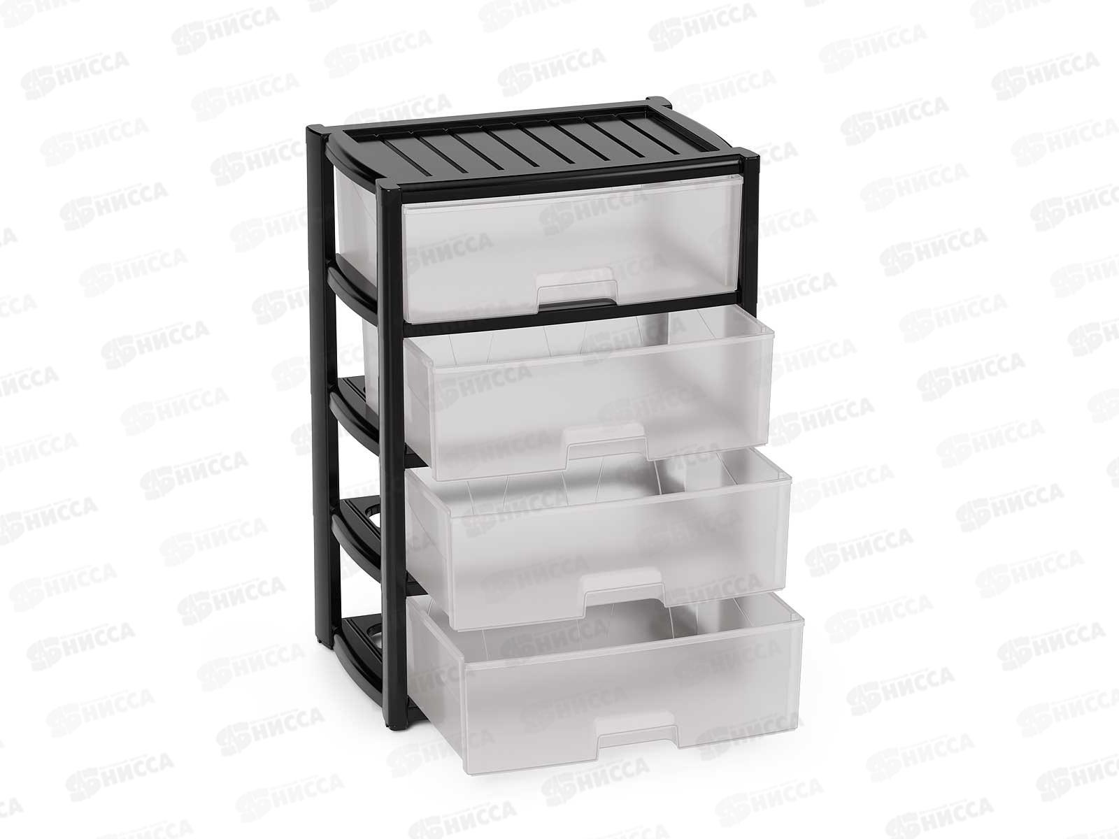 Комод 4-х секционный &quotКолорит&quot широкий Черный М8763 *1