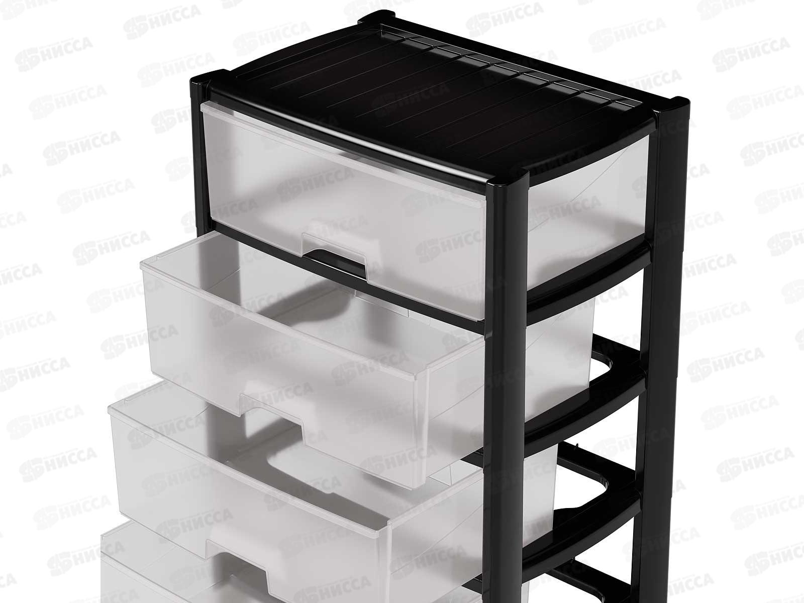 Комод 4-х секционный &quotКолорит&quot широкий Черный М8763 *1