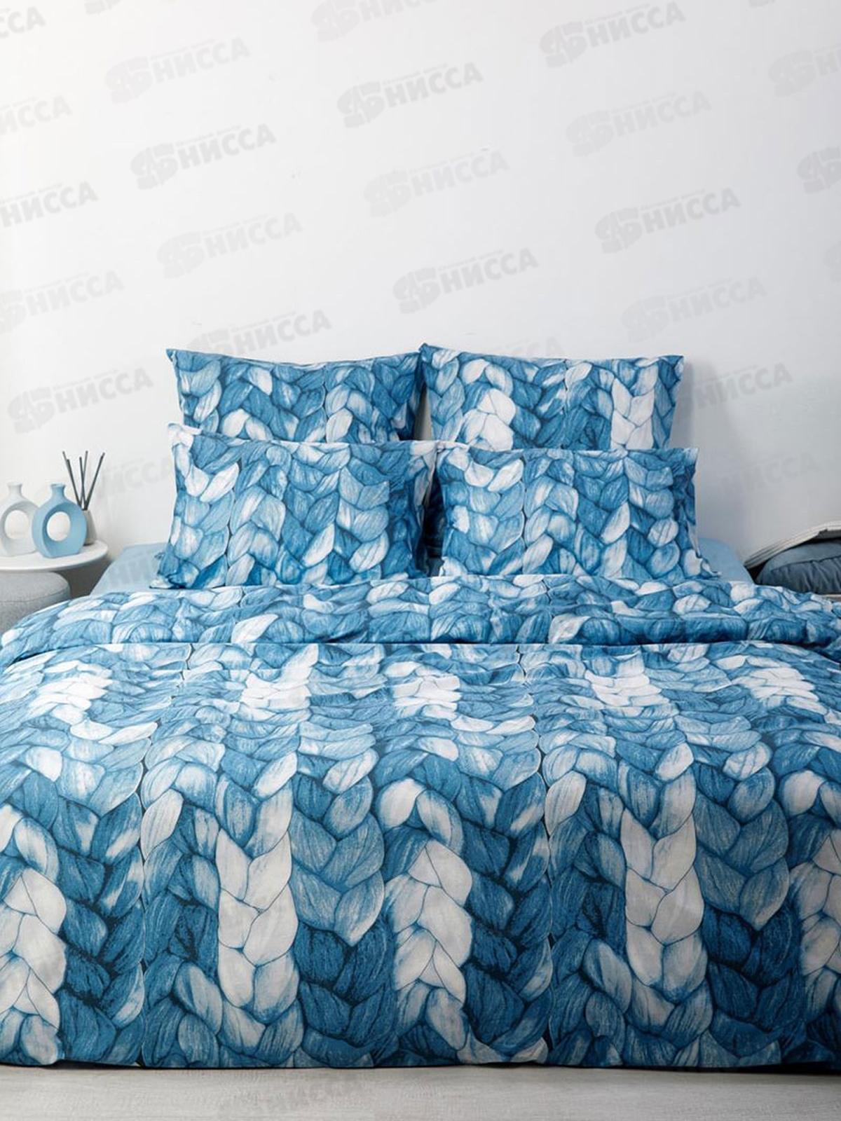 Комплект постельного белья 2,0 спальный с евро простынь  Поплин 120гр НН Вязка 70868-1+70682-2