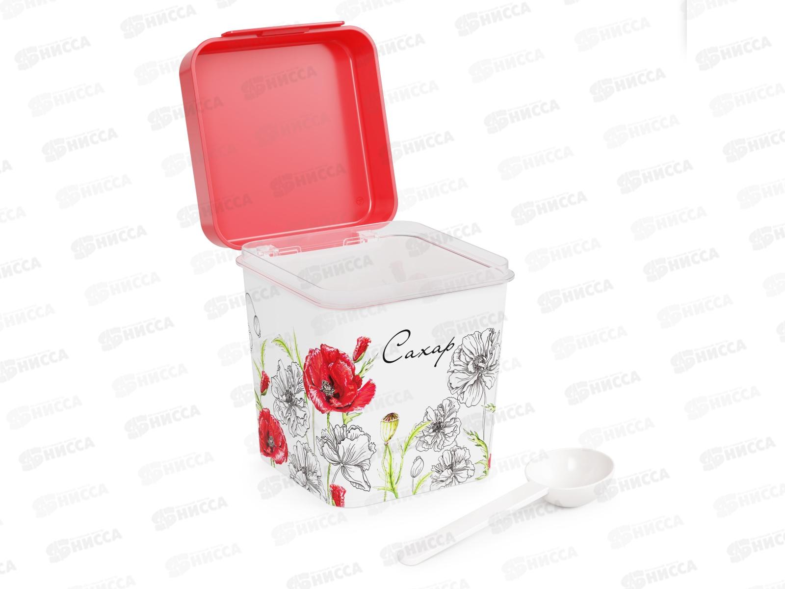 Емкость &quotМаки&quot 1,2л (сахар) с ложкой М4828 *12