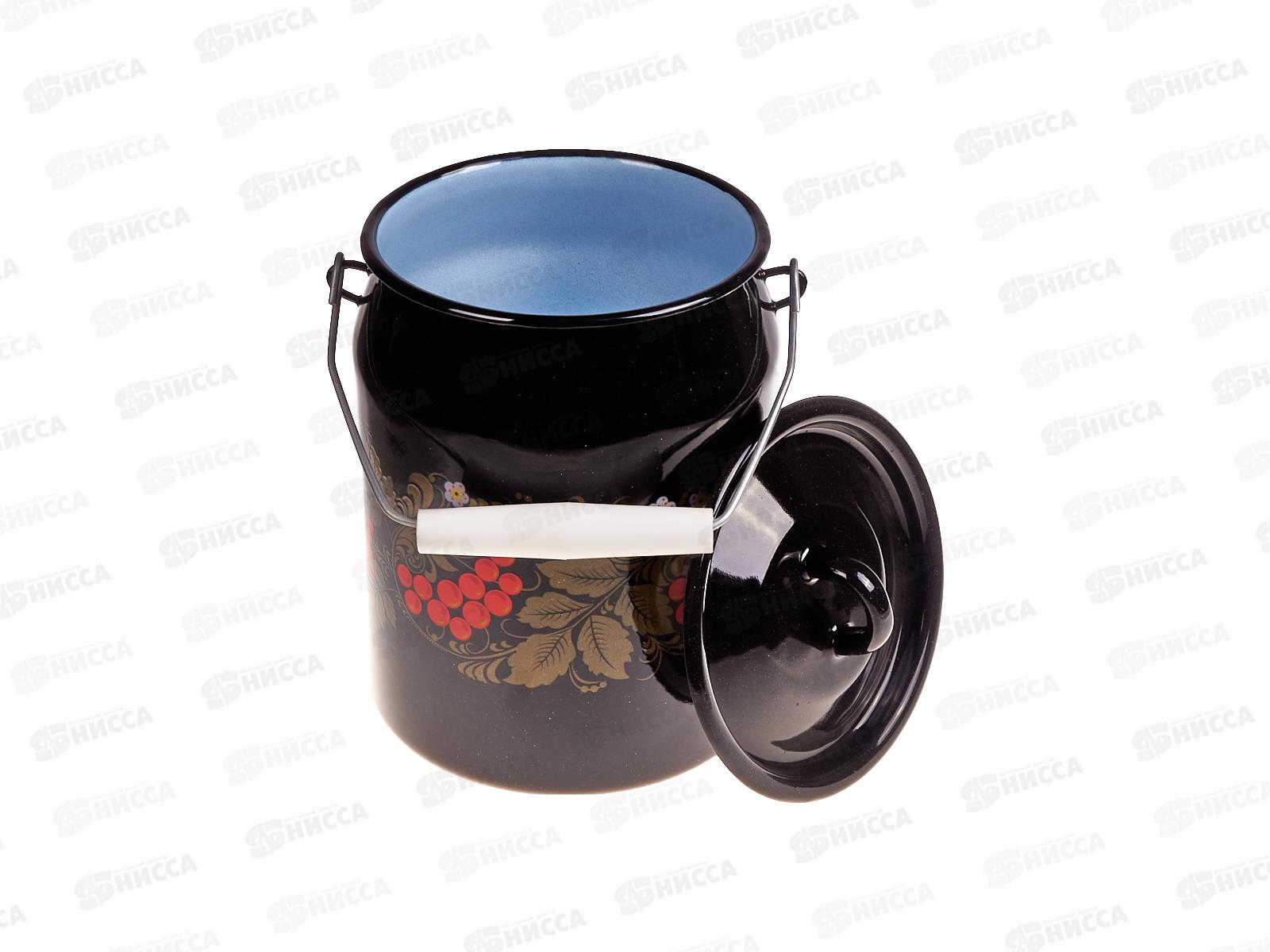 Бидон 3л Рябинушка черный рябчик с петлей С0612.Р*05